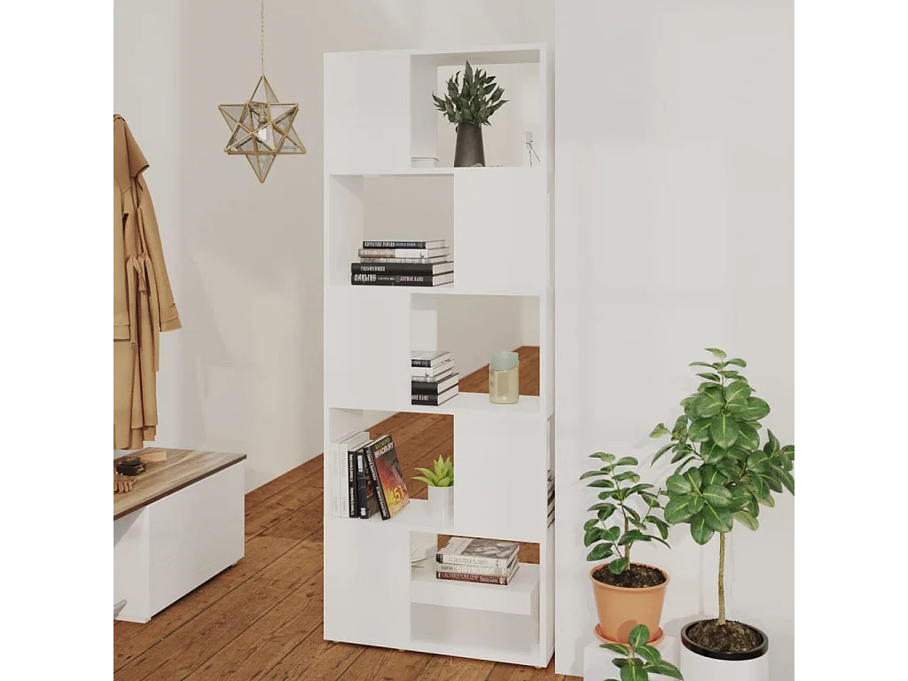 Bibliothèque Séparateur de pièce Blanc 60x24x155