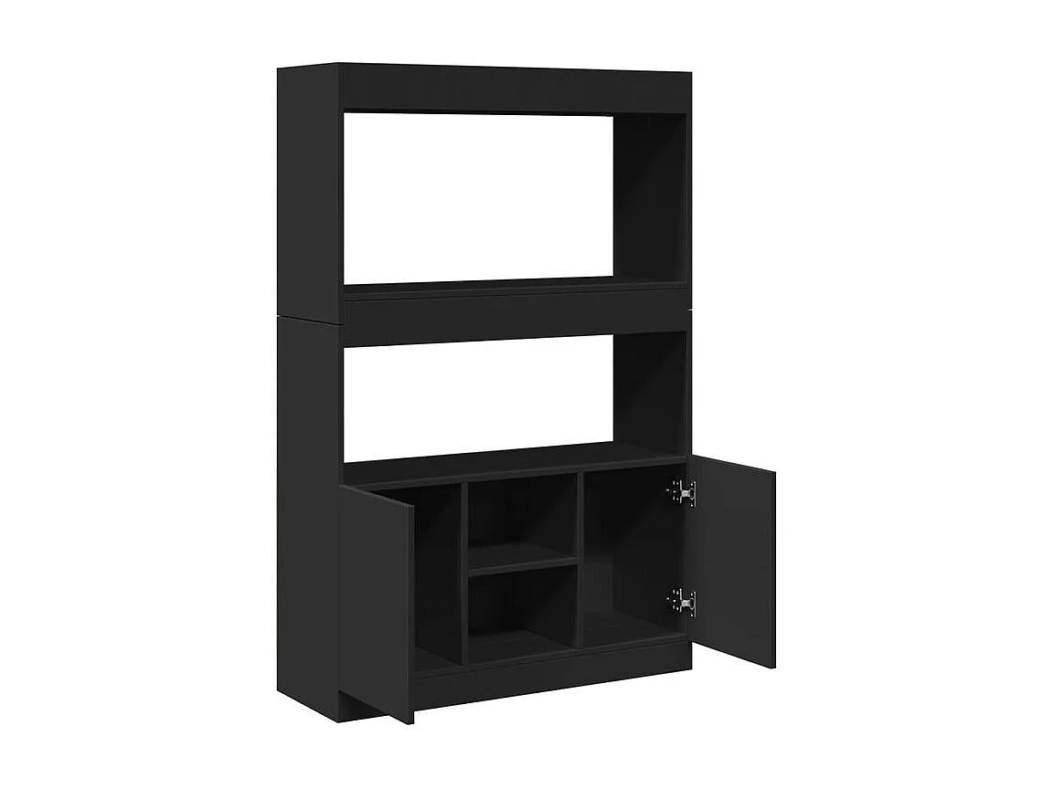 Bibliothèque multifonctionnelle en bois L92xH140xP33 – Collection Bibla-Noir