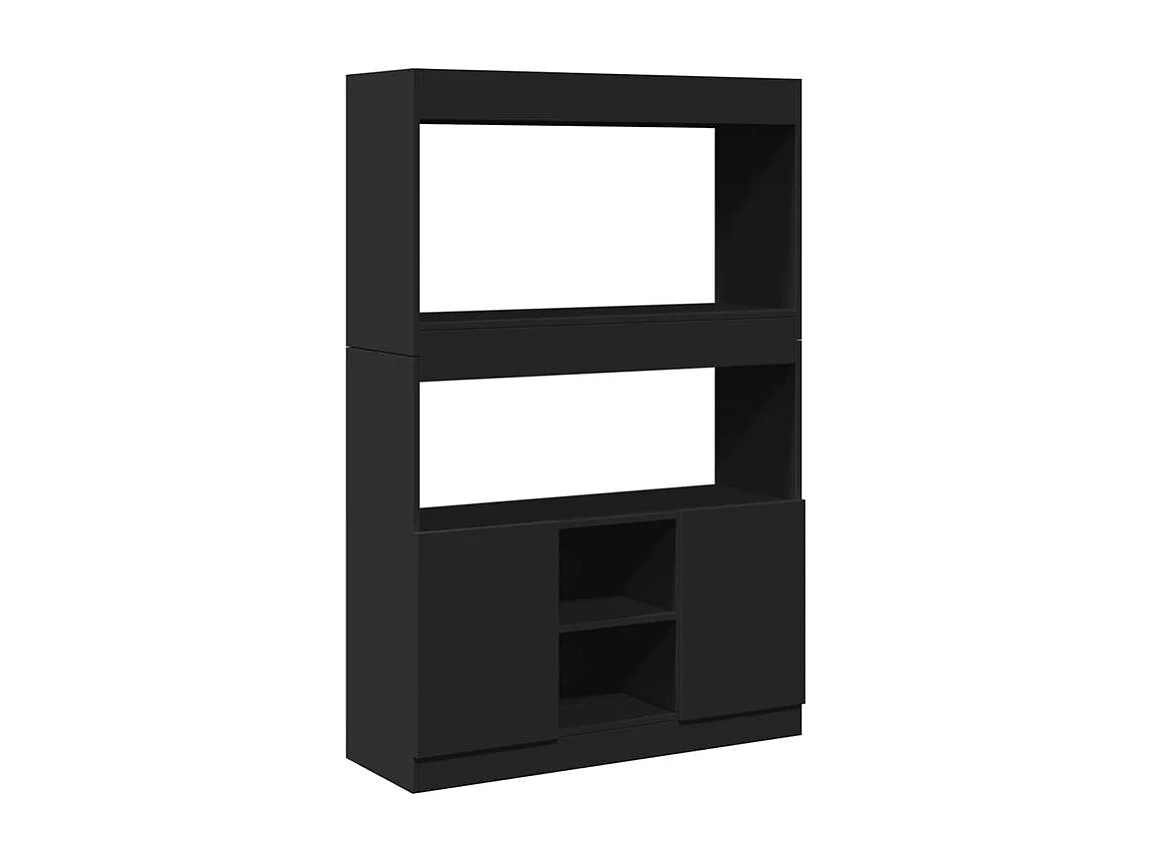 Bibliothèque multifonctionnelle en bois L92xH140xP33 – Collection Bibla-Noir