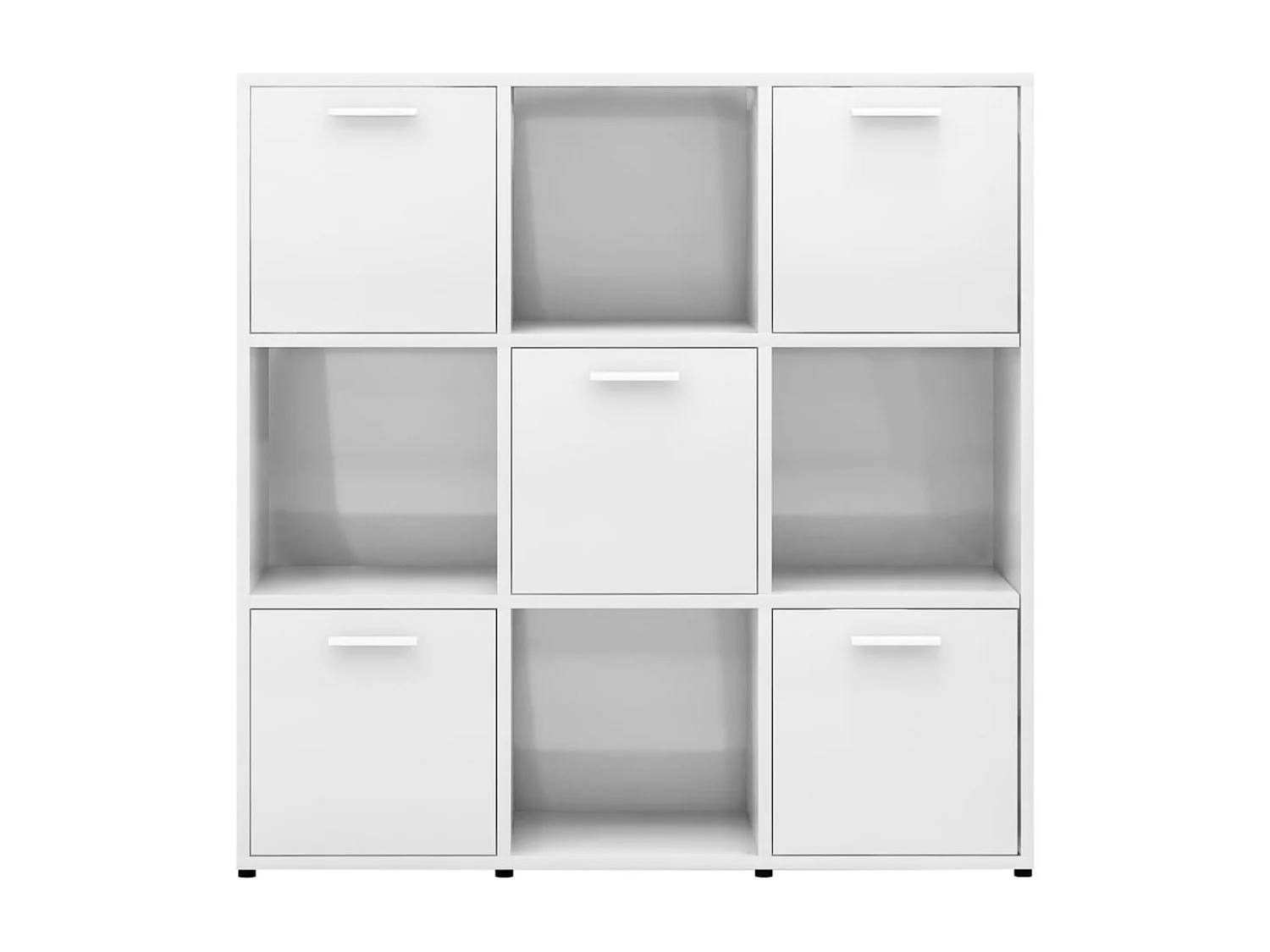 Bibliothèque étagère en bois Lozka 98cm - 4 niche 5 porte-Marron fumé