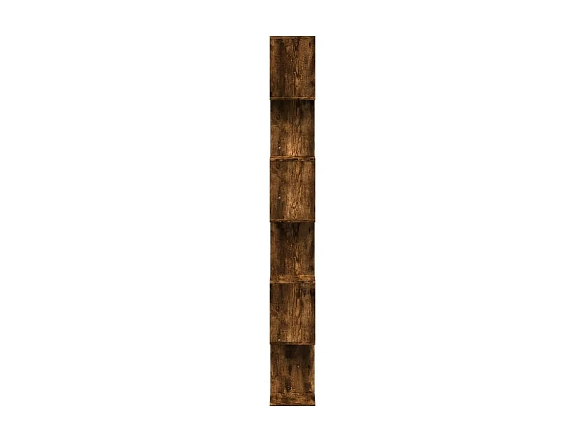 Étagère séparatrice de pièce à 6 niveaux chêne fumé 70x24x193