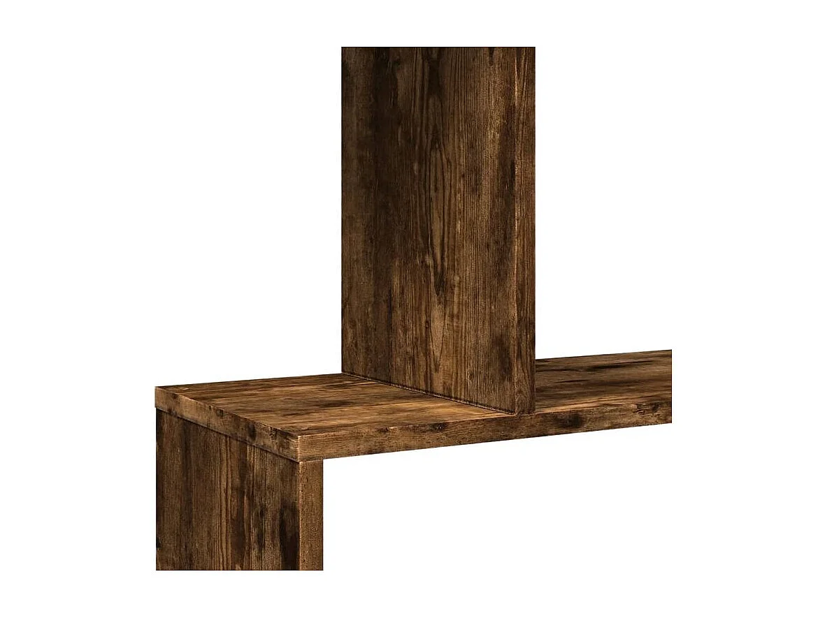 Étagère séparatrice de pièce à 6 niveaux chêne fumé 70x24x193