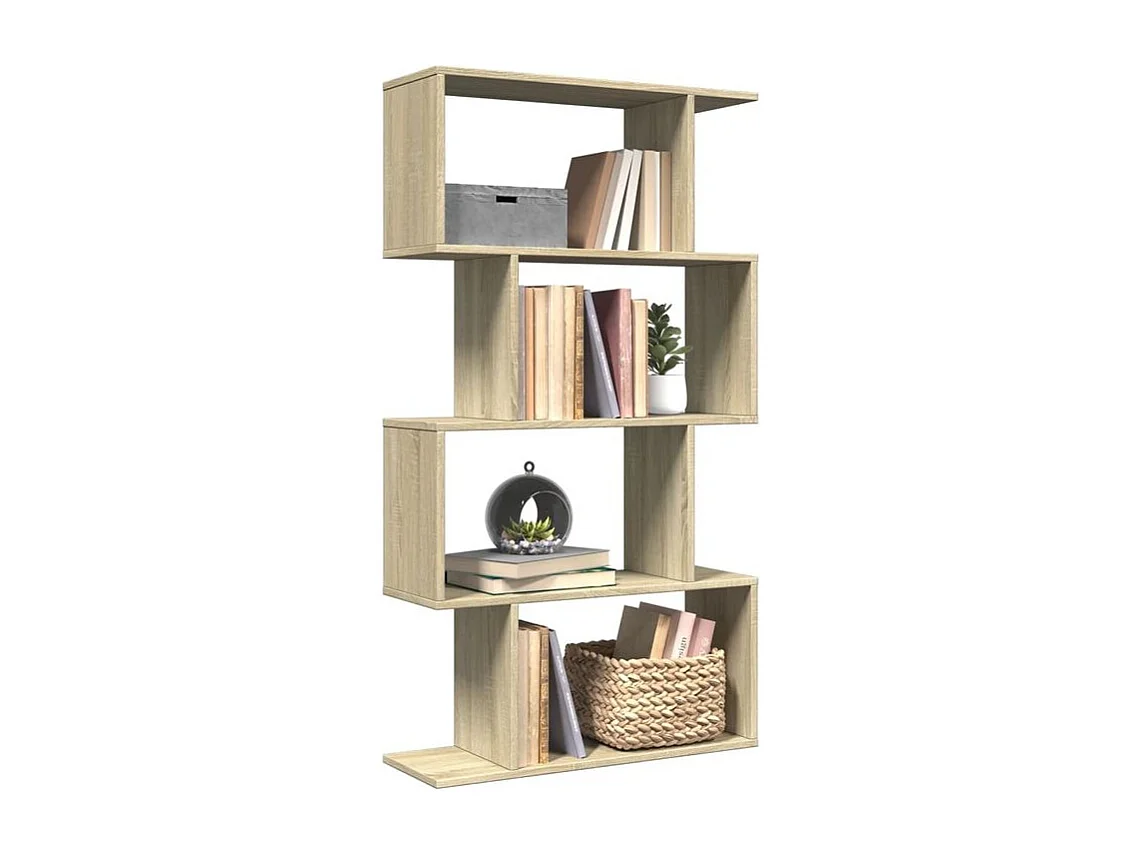 Étagère séparatrice de pièce 4 niveaux chêne sonoma 70x24x129