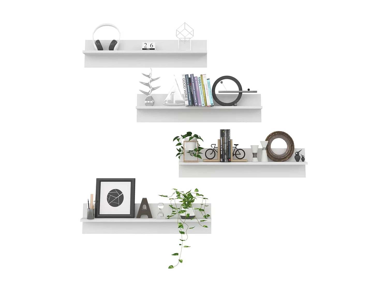 Étagère murale 4 pc Blanc 80x11,5x18
