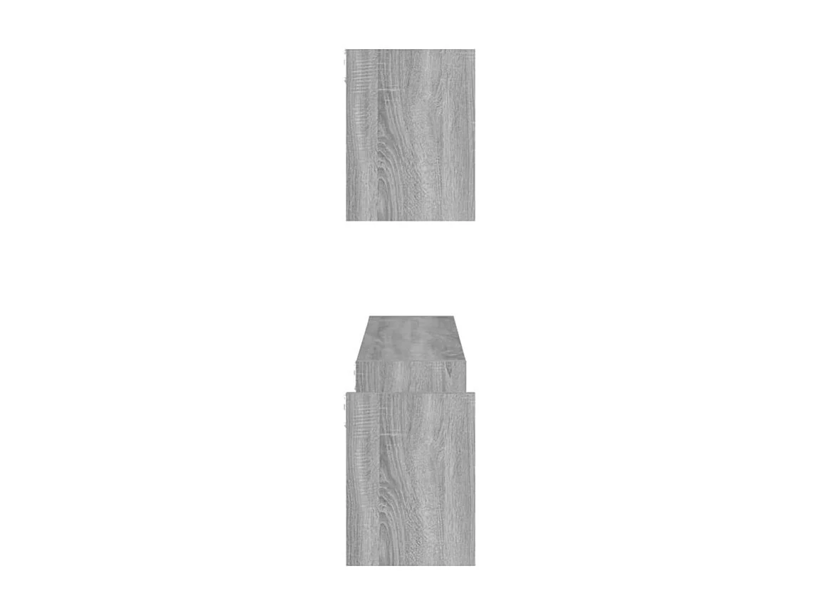 Lot de 2 étagère murale en bois Kolika L100xH20xP15 – Collection originale-Chêne gris