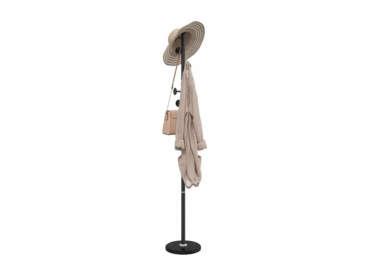 Porte-manteau sur pied SYKA – Métal & Marbre – H 176cm-Noir