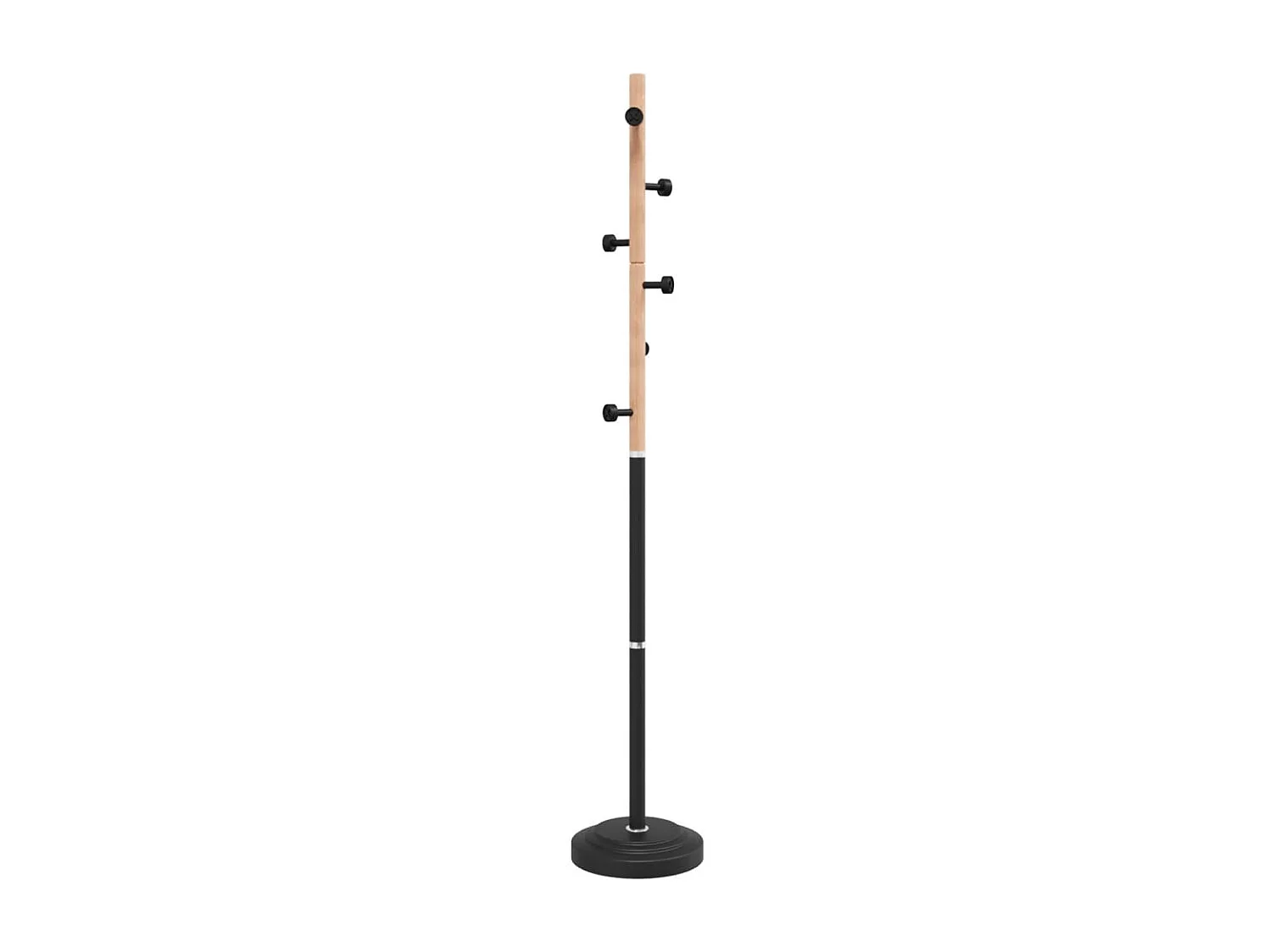 Porte-manteau sur pied SUEDA – Métal & Bois de hêtre – H 177cm-Noir