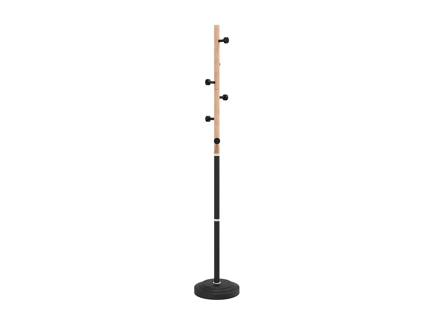 Porte-manteau sur pied SUEDA – Métal & Bois de hêtre – H 177cm-Noir