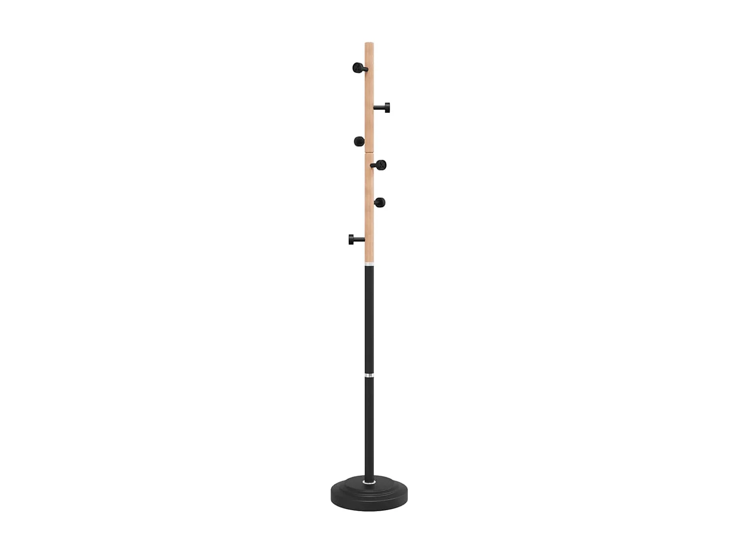 Porte-manteau sur pied SUEDA – Métal & Bois de hêtre – H 177cm-Noir