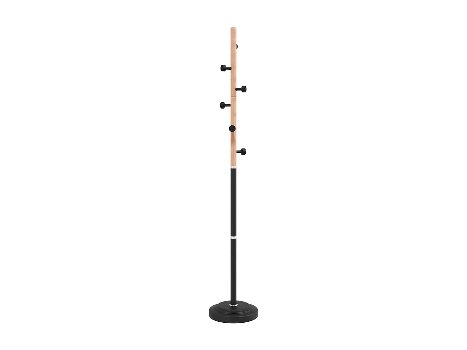 Porte-manteau sur pied SUEDA – Métal & Bois de hêtre – H 177cm-Noir