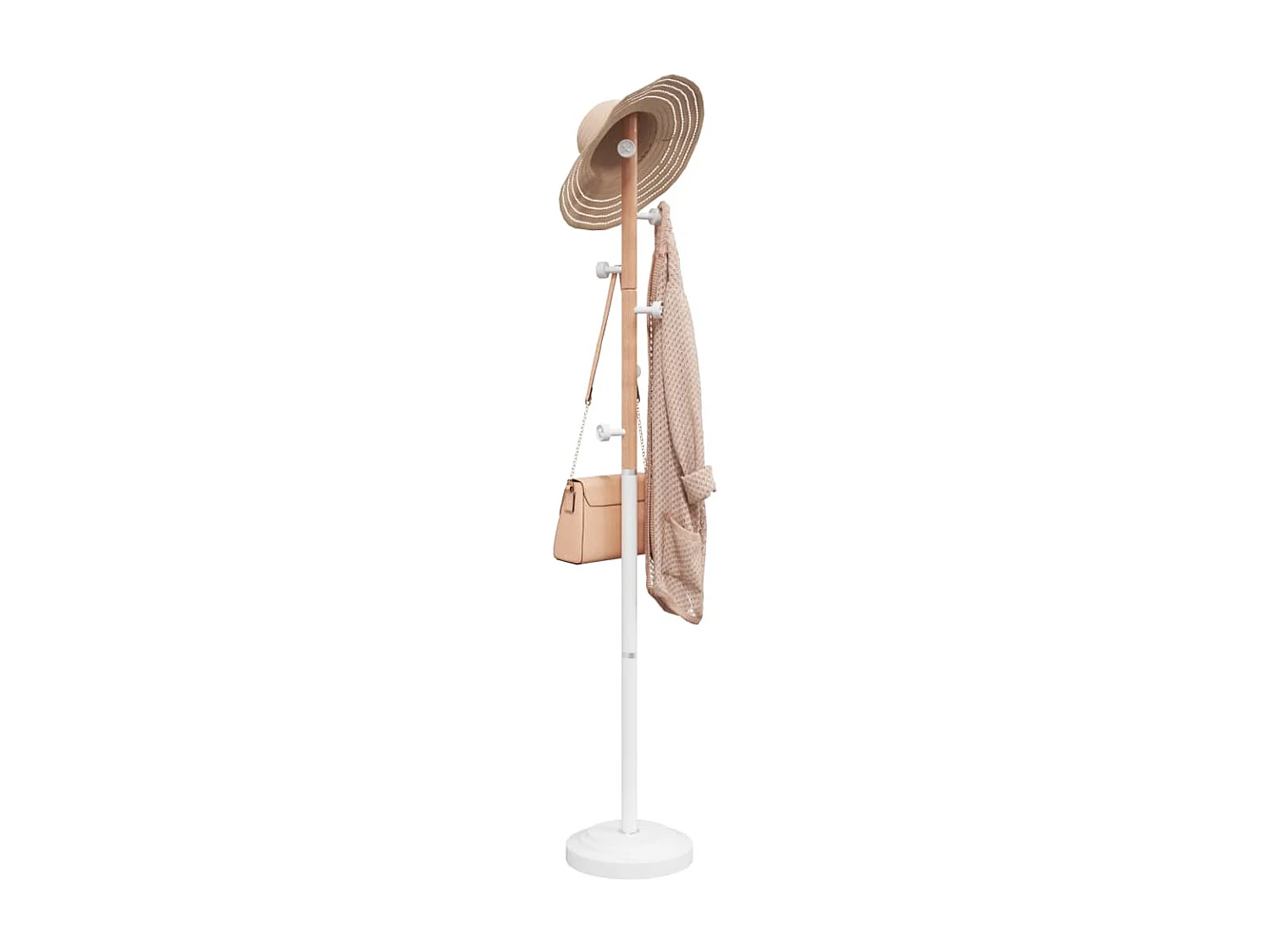 Porte-manteau sur pied SUEDA – Métal & Bois de hêtre – H 177cm-Noir