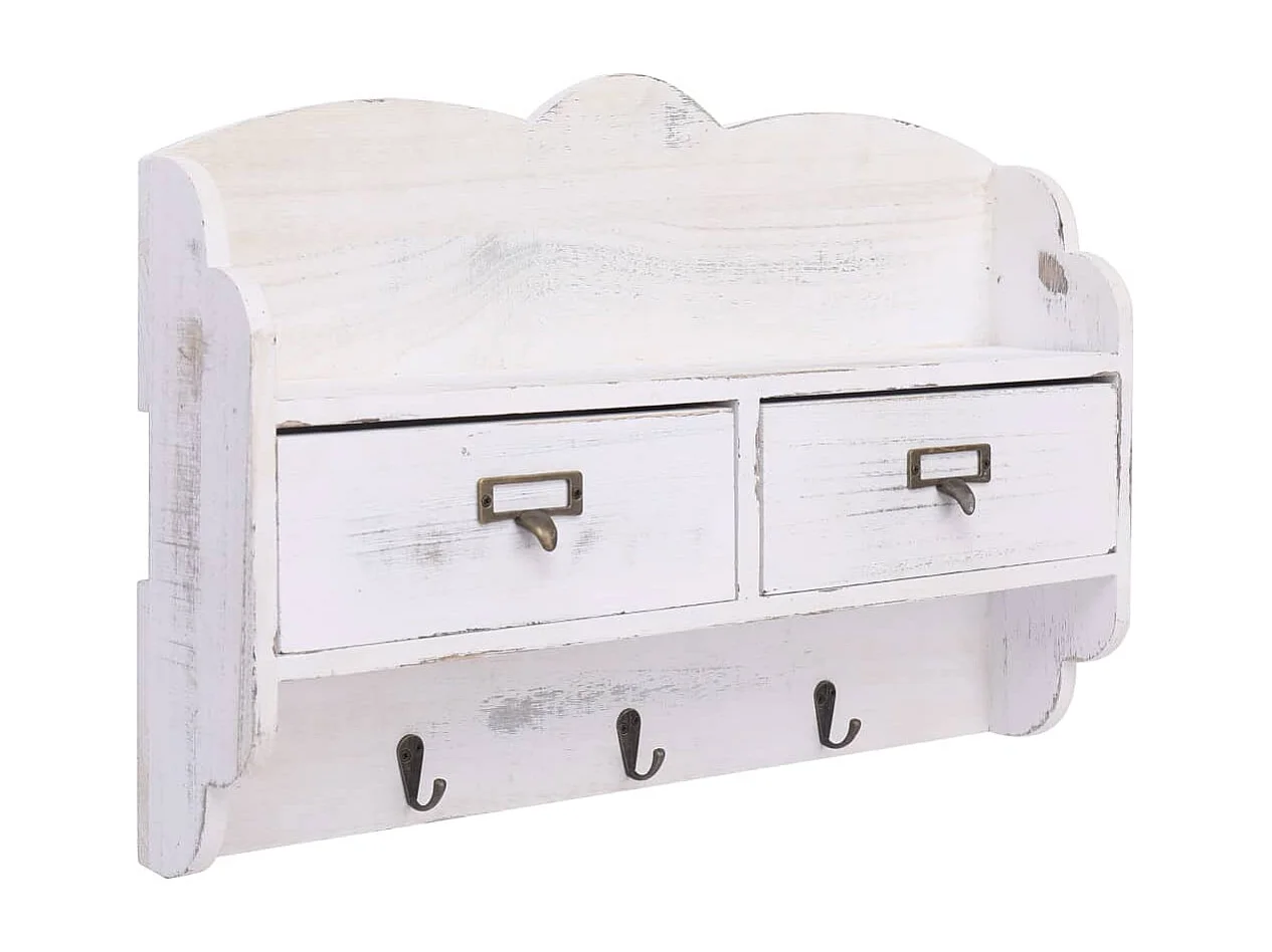 Porte-manteau mural Blanc 50x10x34 Bois