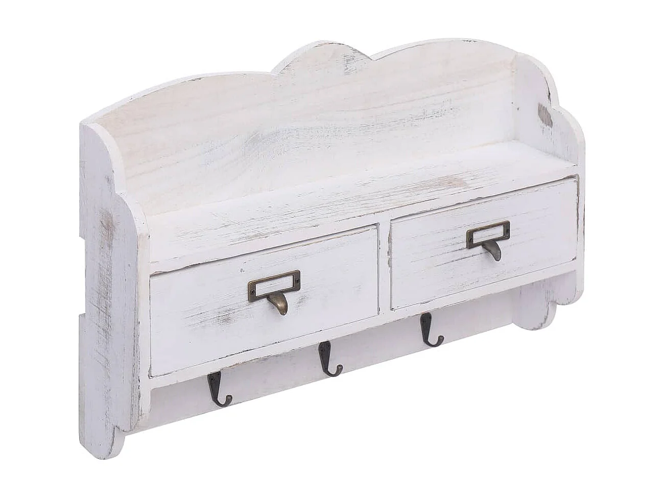 Porte-manteau mural Blanc 50x10x34 Bois
