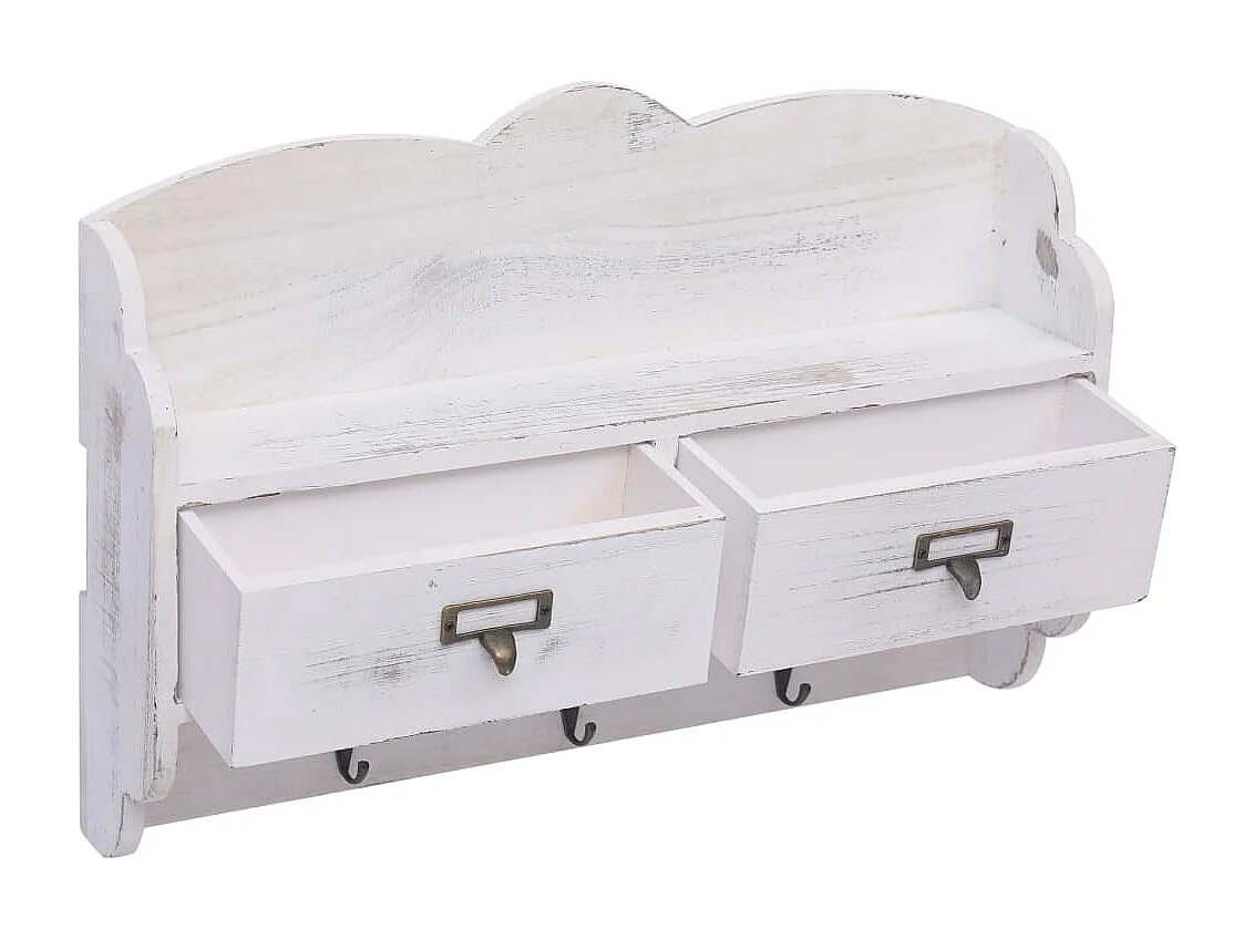 Porte-manteau mural Blanc 50x10x34 Bois