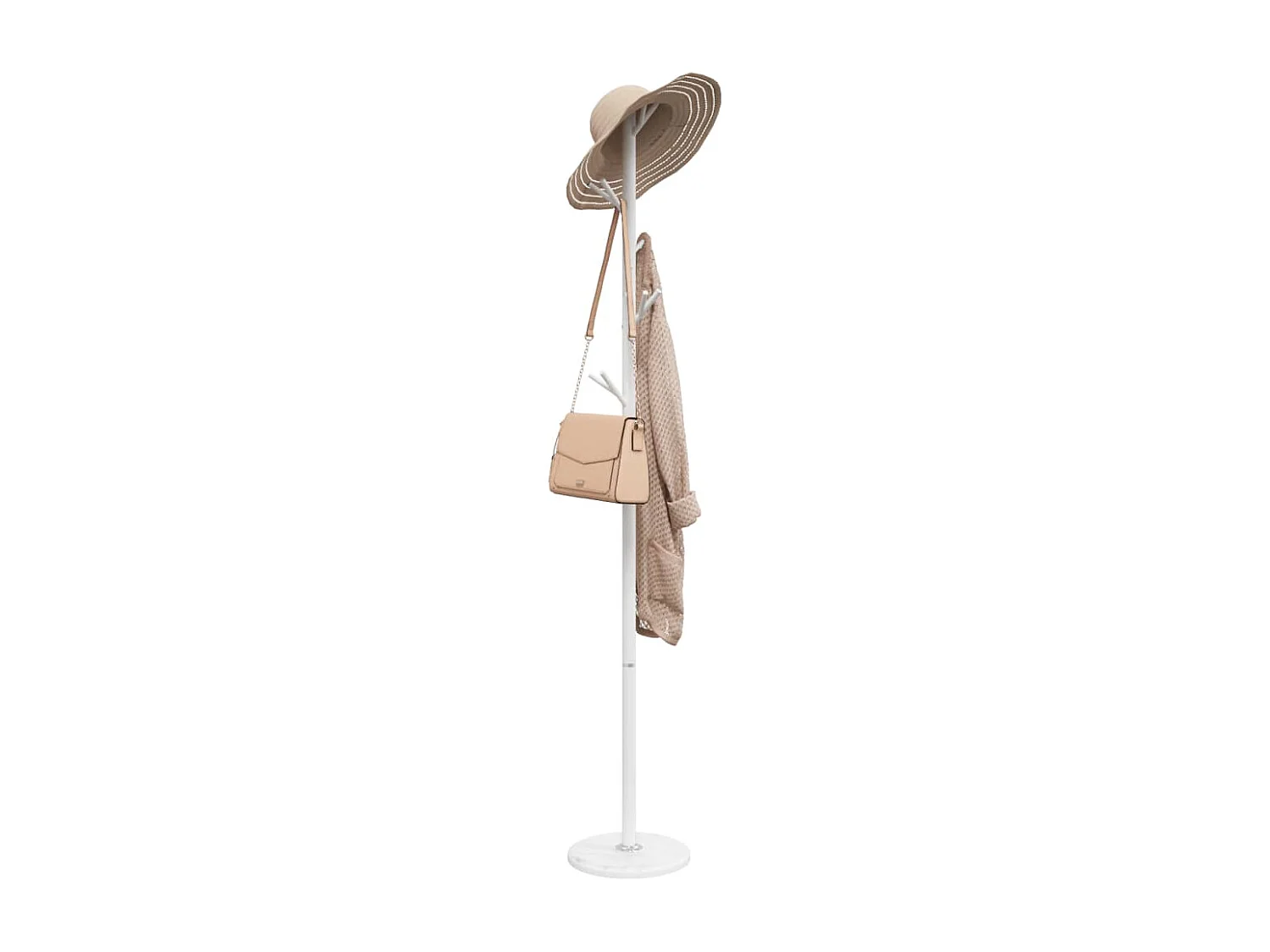 Porte-manteau sur pied LOGA – Métal & Marbre - H 175cm-Blanc