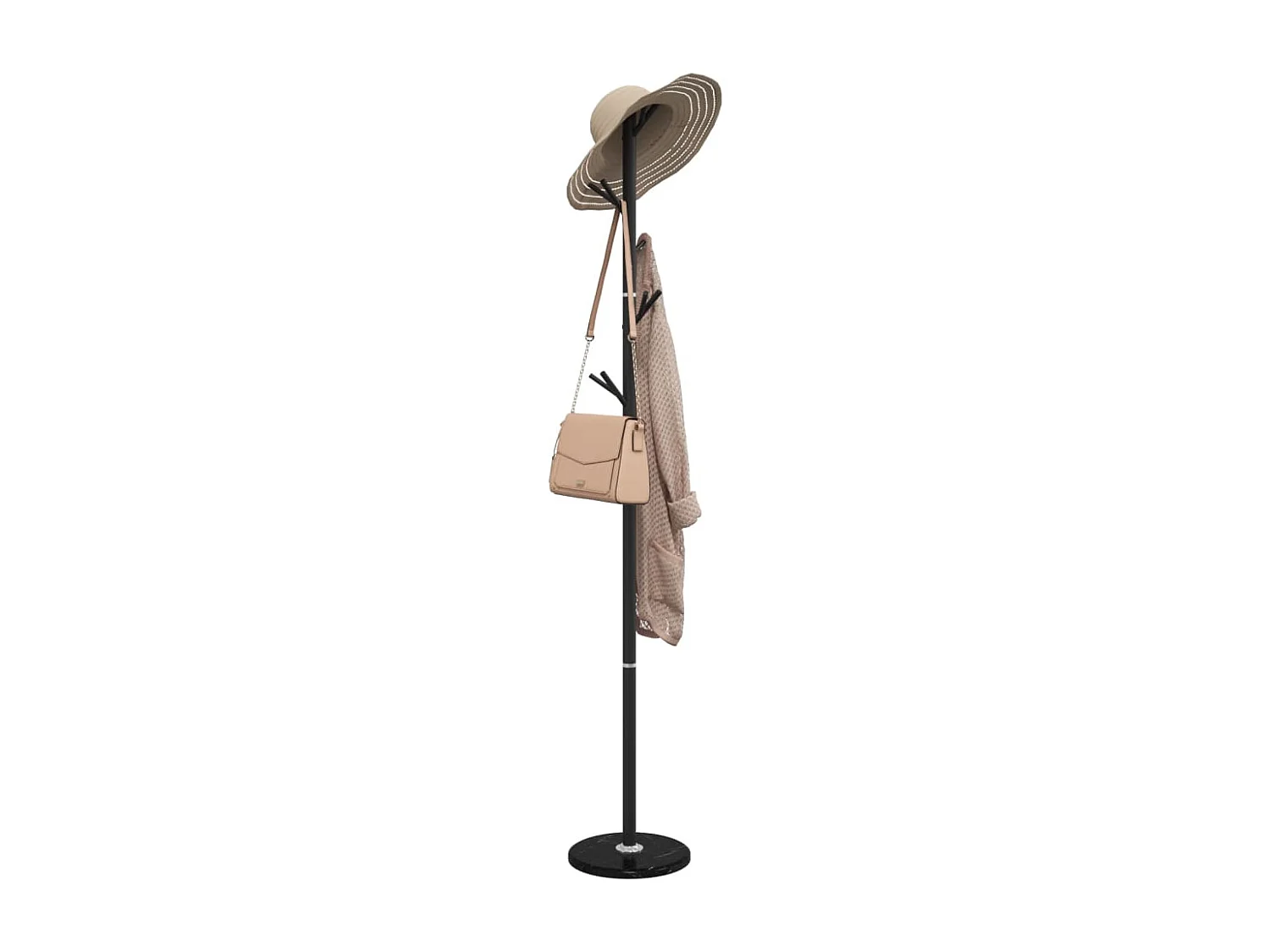 Porte-manteau sur pied LOGA – Métal & Marbre - H 175cm-Blanc