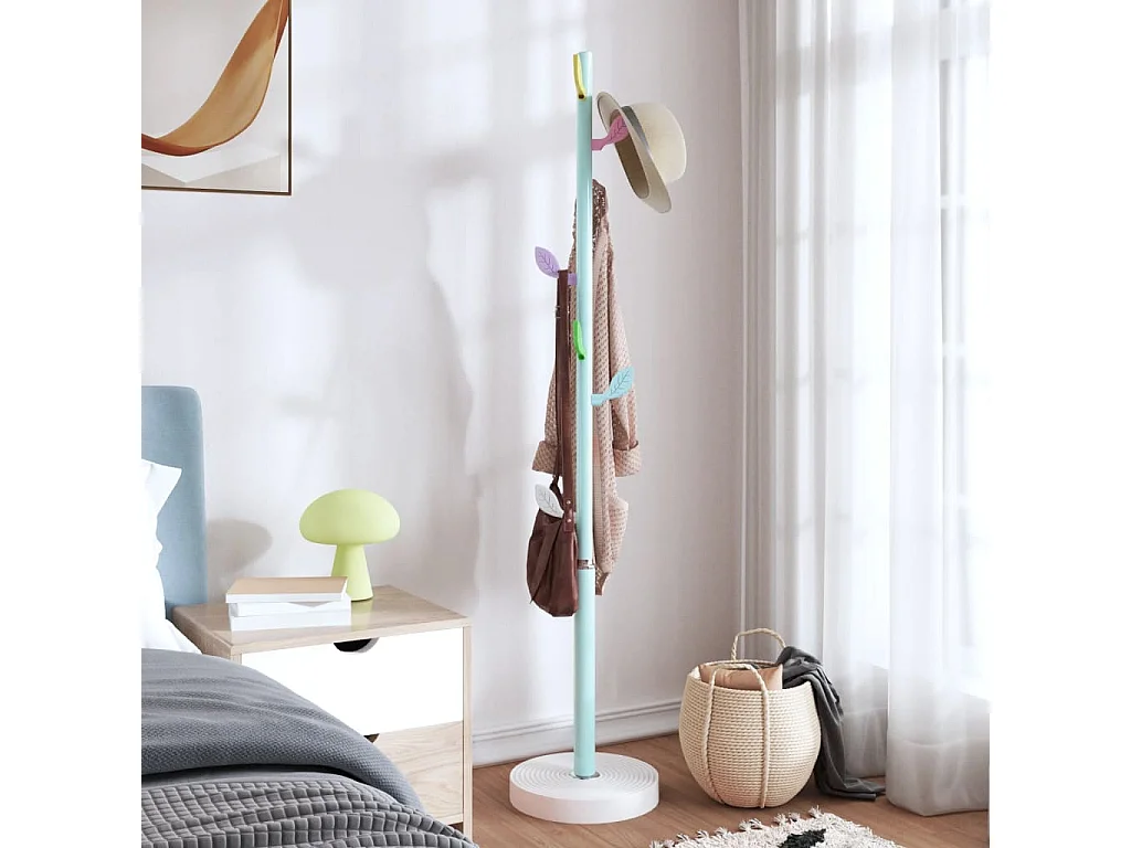 Porte-manteau sur pied KELY – Métal & Base lestées – H 172cm-Bleu