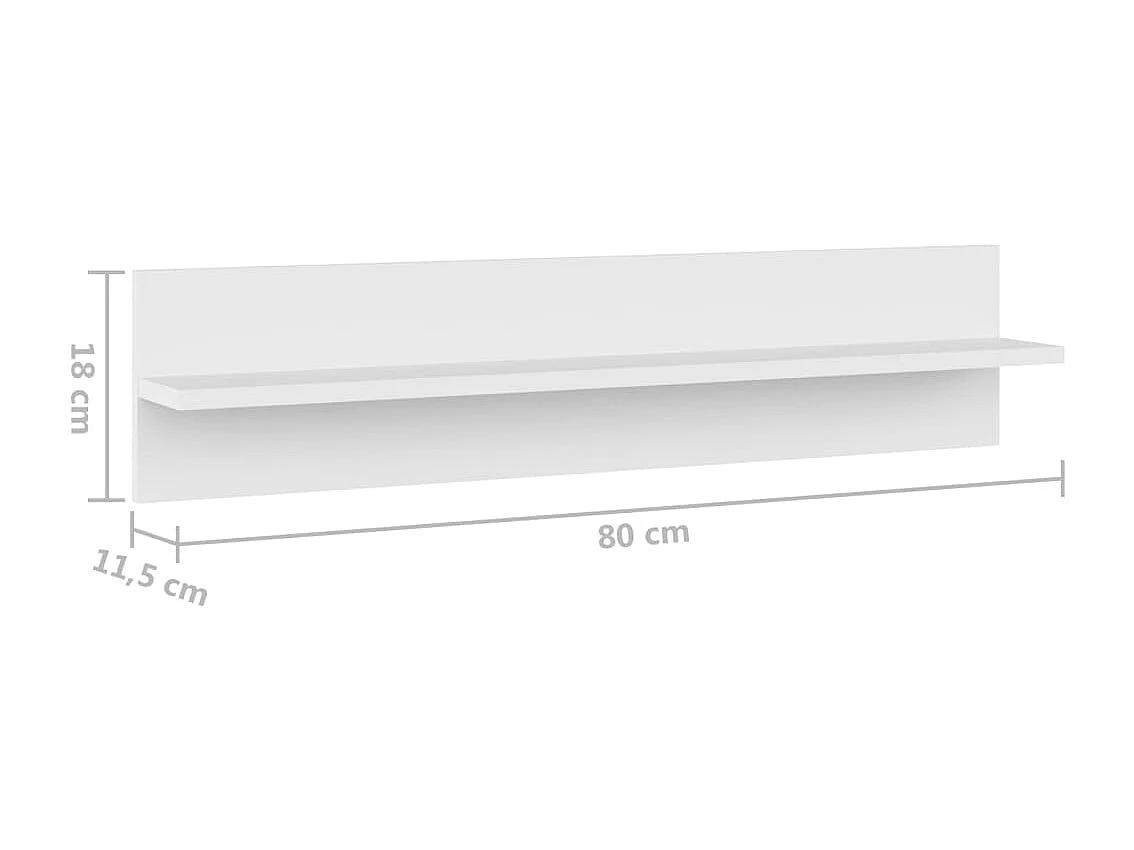 Étagère murale 2 pc Blanc 80x11,5x18