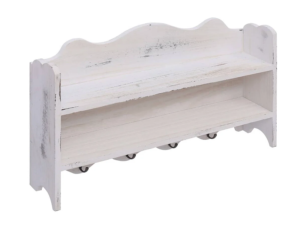 Porte-manteau mural Blanc 50x10x30 Bois