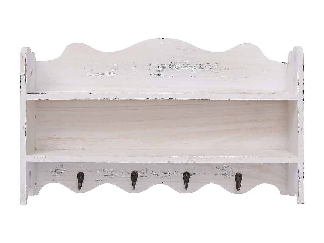 Porte-manteau mural Blanc 50x10x30 Bois