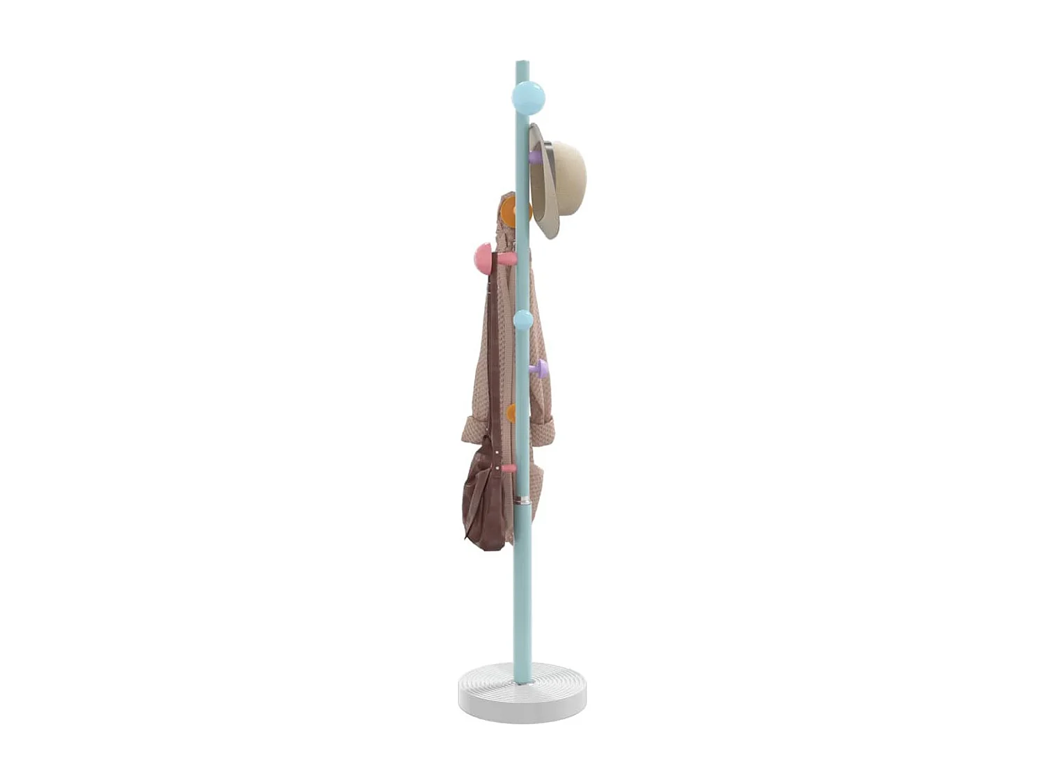 Porte-manteau sur pied SOLY – Métal & Base lestées – H 172cm-Bleu