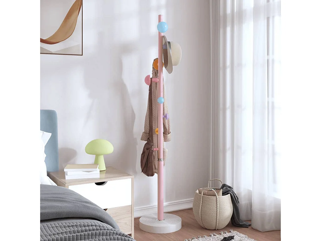 Porte-manteau sur pied SOLY – Métal & Base lestées – H 172cm-Rose