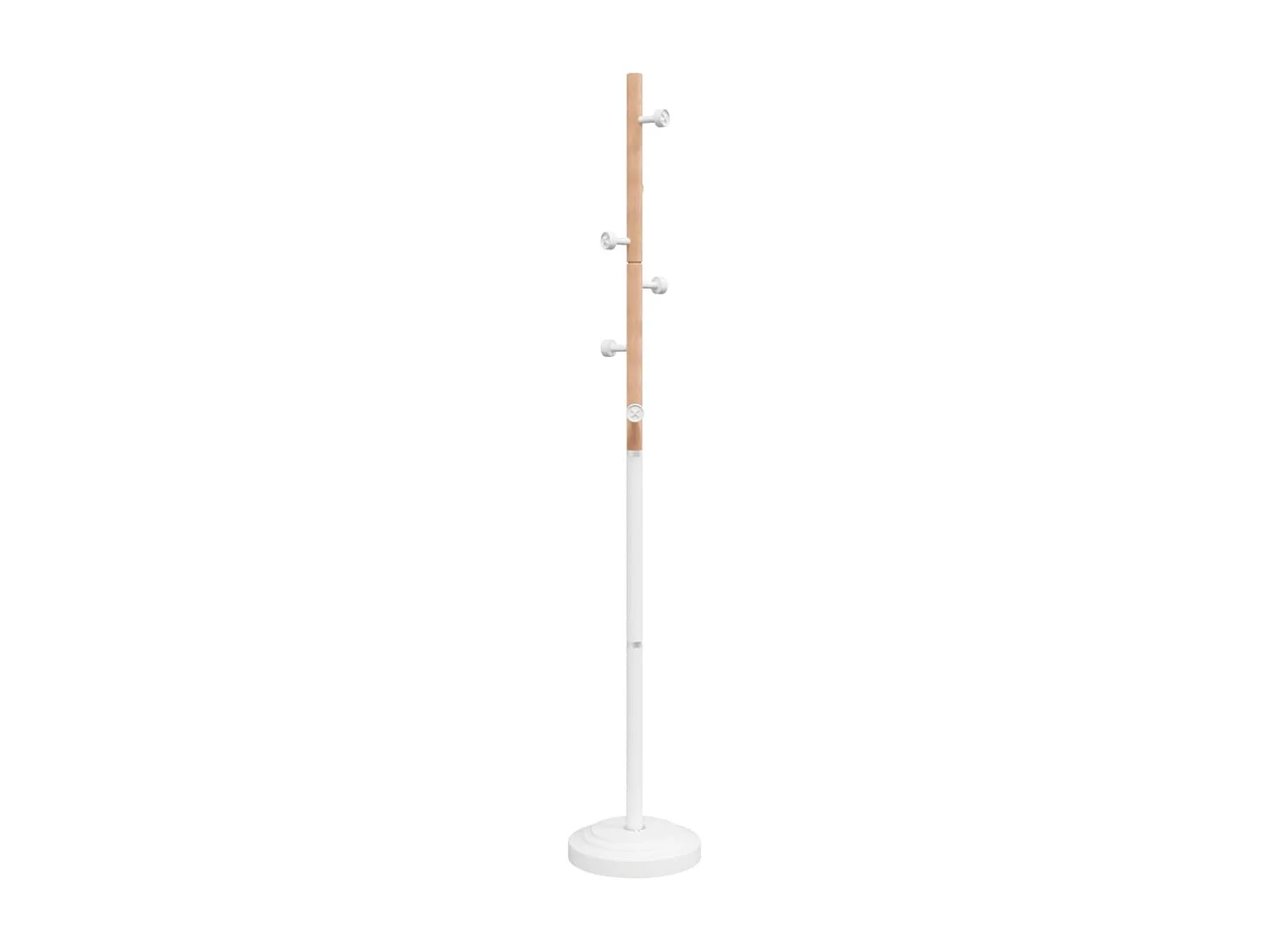 Porte-manteau sur pied SUEDA – Métal & Bois de hêtre – H 177cm-Blanc
