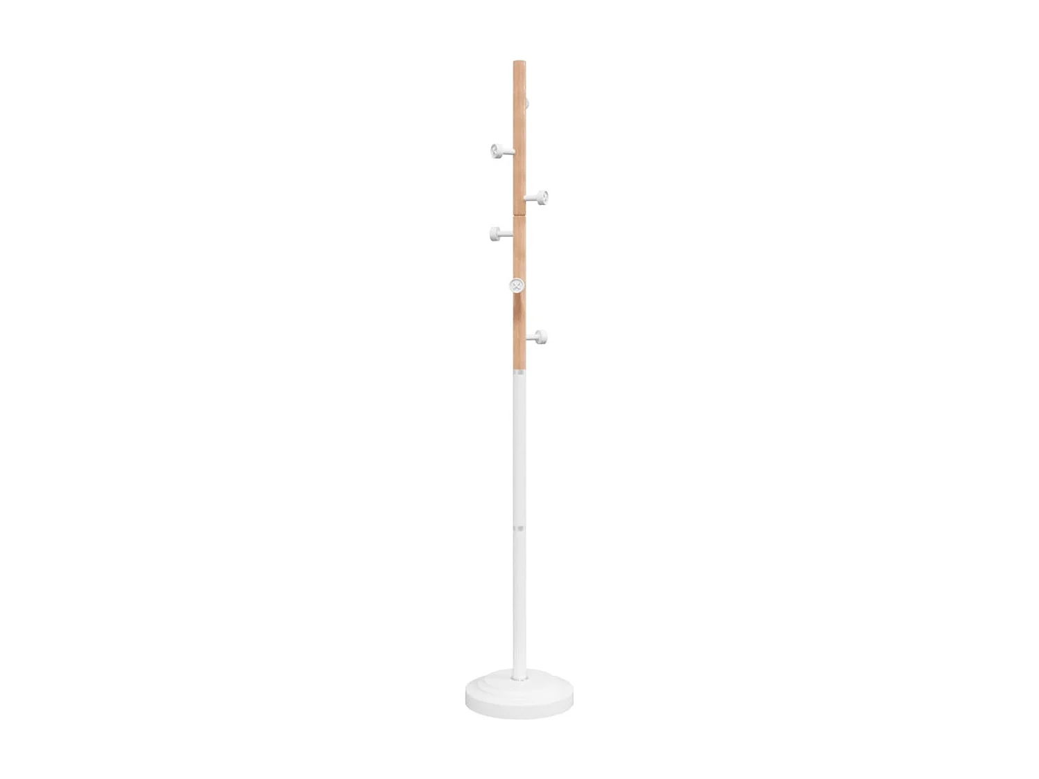 Porte-manteau sur pied SUEDA – Métal & Bois de hêtre – H 177cm-Blanc