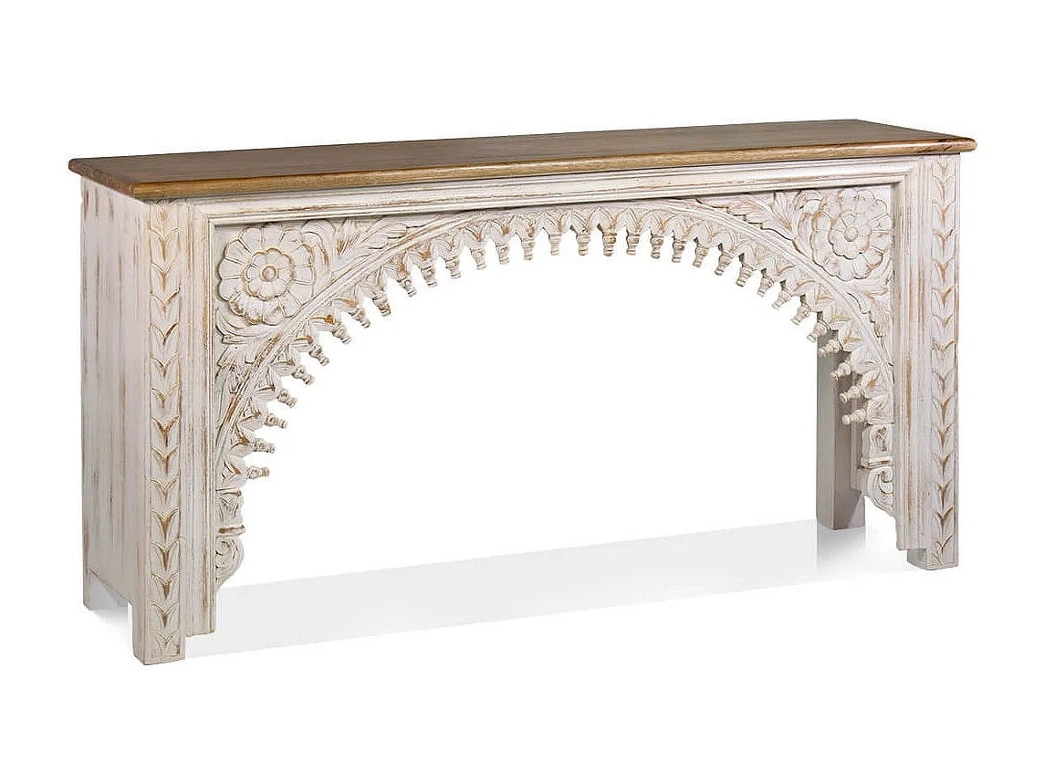 Console ALAMBIA – Bois massif de manguier blanchi