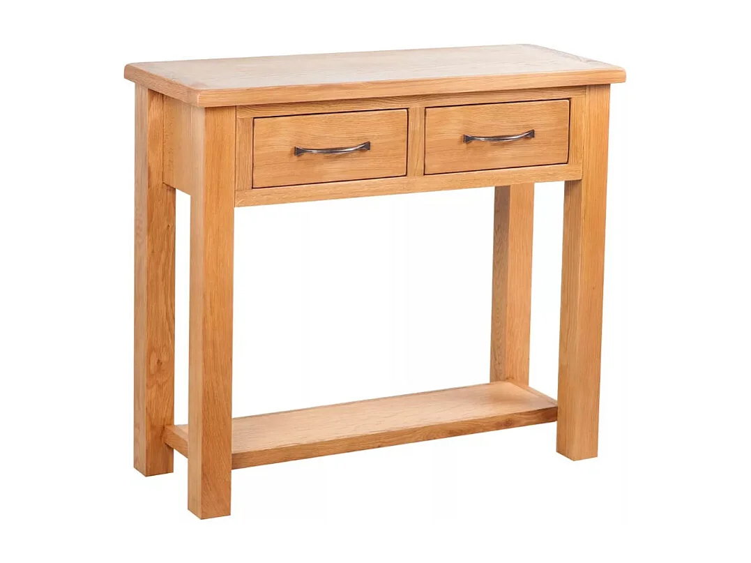 Console 2 tiroirs chêne massif clair Candice