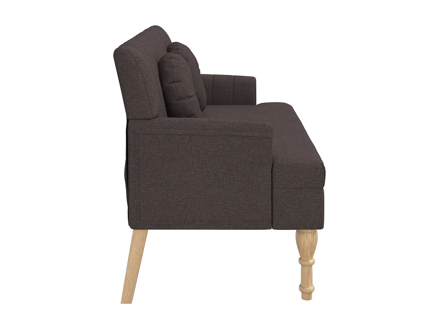 Banc avec coussin marron foncé 113x64,5x75,5 tissu