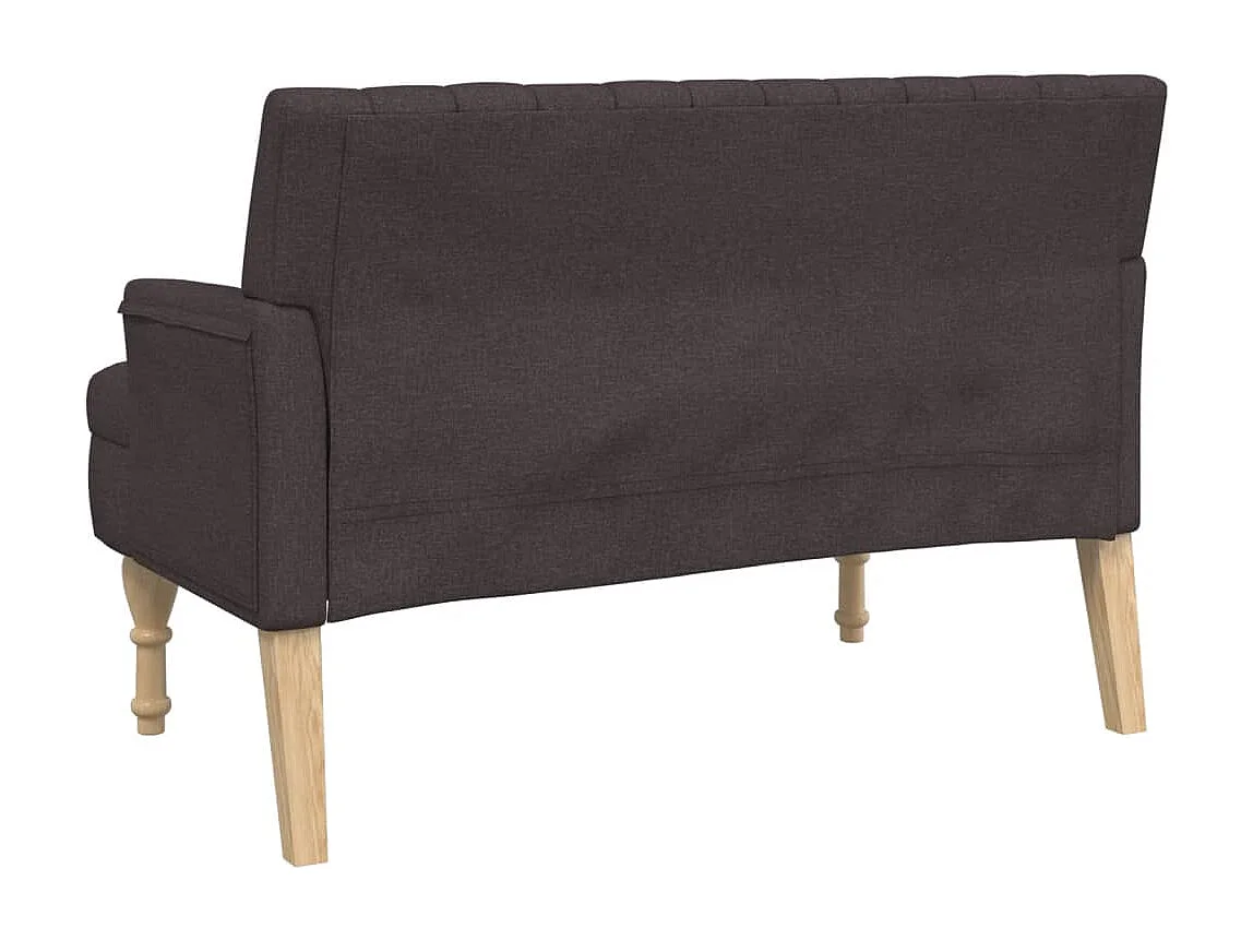 Banc avec coussin marron foncé 113x64,5x75,5 tissu