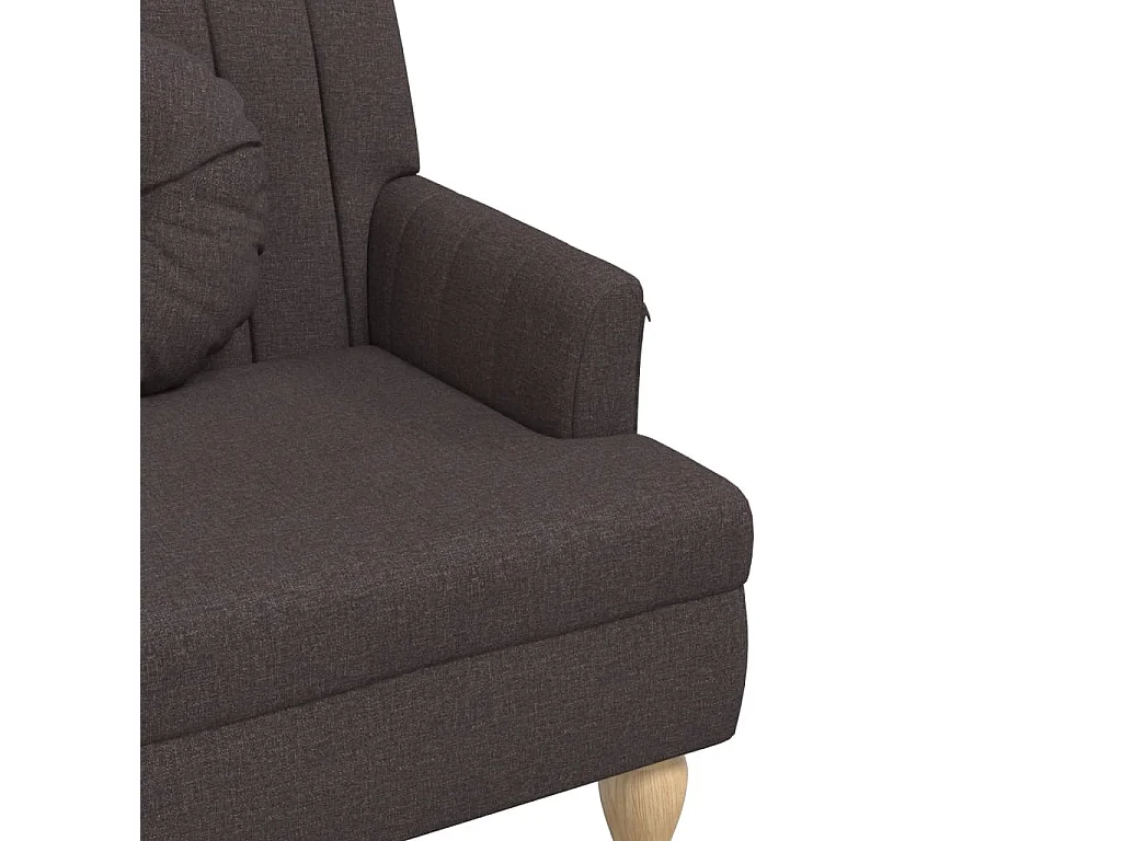 Banc avec coussin marron foncé 113x64,5x75,5 tissu