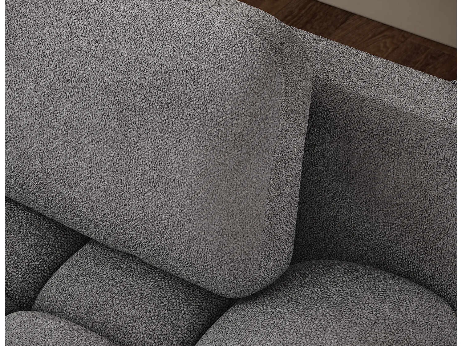 Canapé convertible 2 places NIVIO avec coffre et pieds en bois noir – 210cm-Gris