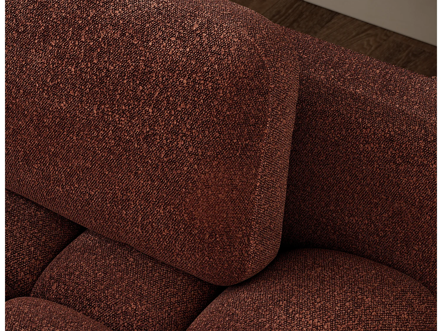 Canapé convertible 2 places NIVIO avec coffre et pieds en bois noir – 210cm-Terracotta