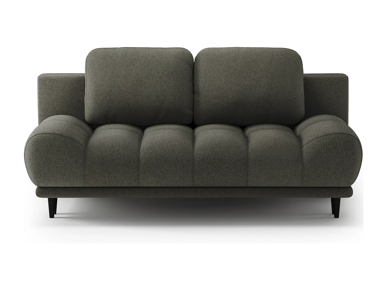 Canapé convertible 2 places NIVIO avec coffre et pieds en bois noir – 210cm-Vert