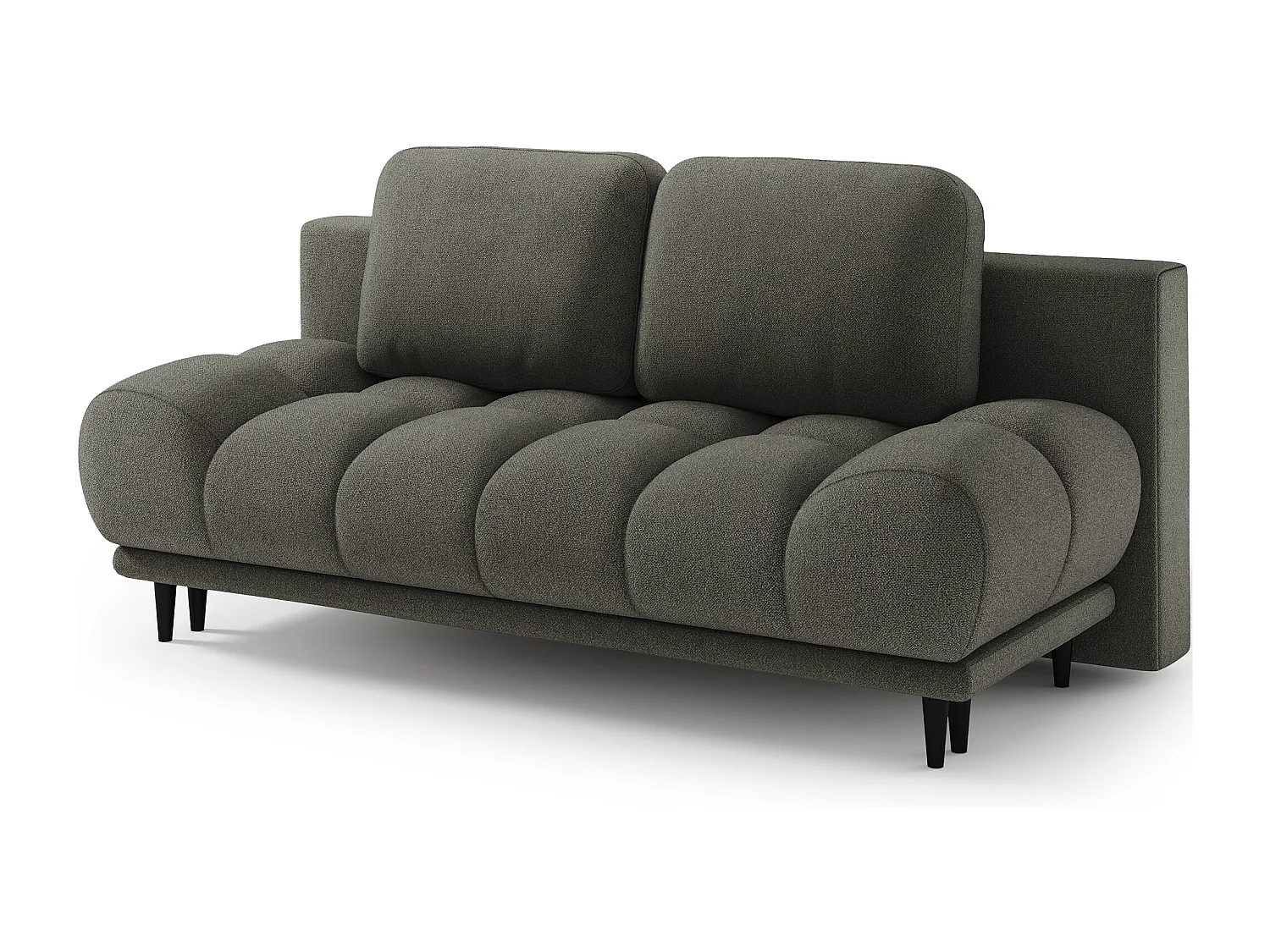 Canapé convertible 2 places NIVIO avec coffre et pieds en bois noir – 210cm-Vert