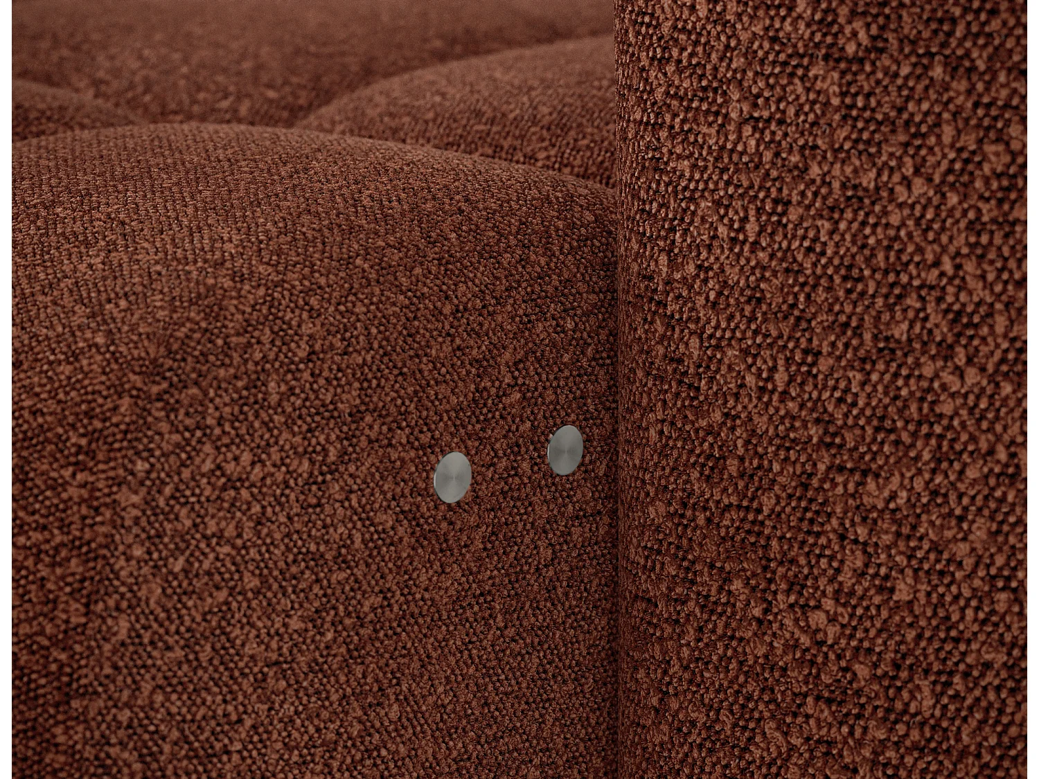 Canapé d’angle convertible 4 places tissu FENKA 288cm – Assise électrique & têtières réglables-Terracotta-angle gauche