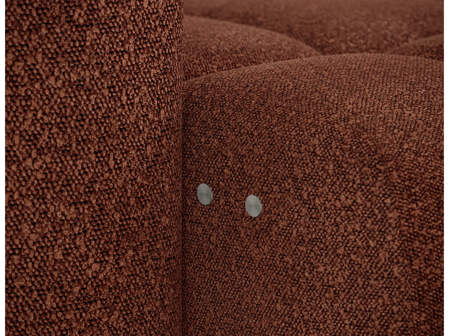 Canapé d’angle convertible 4 places tissu FENKA 288cm – Assise électrique & têtières réglables-Terracotta-angle droit