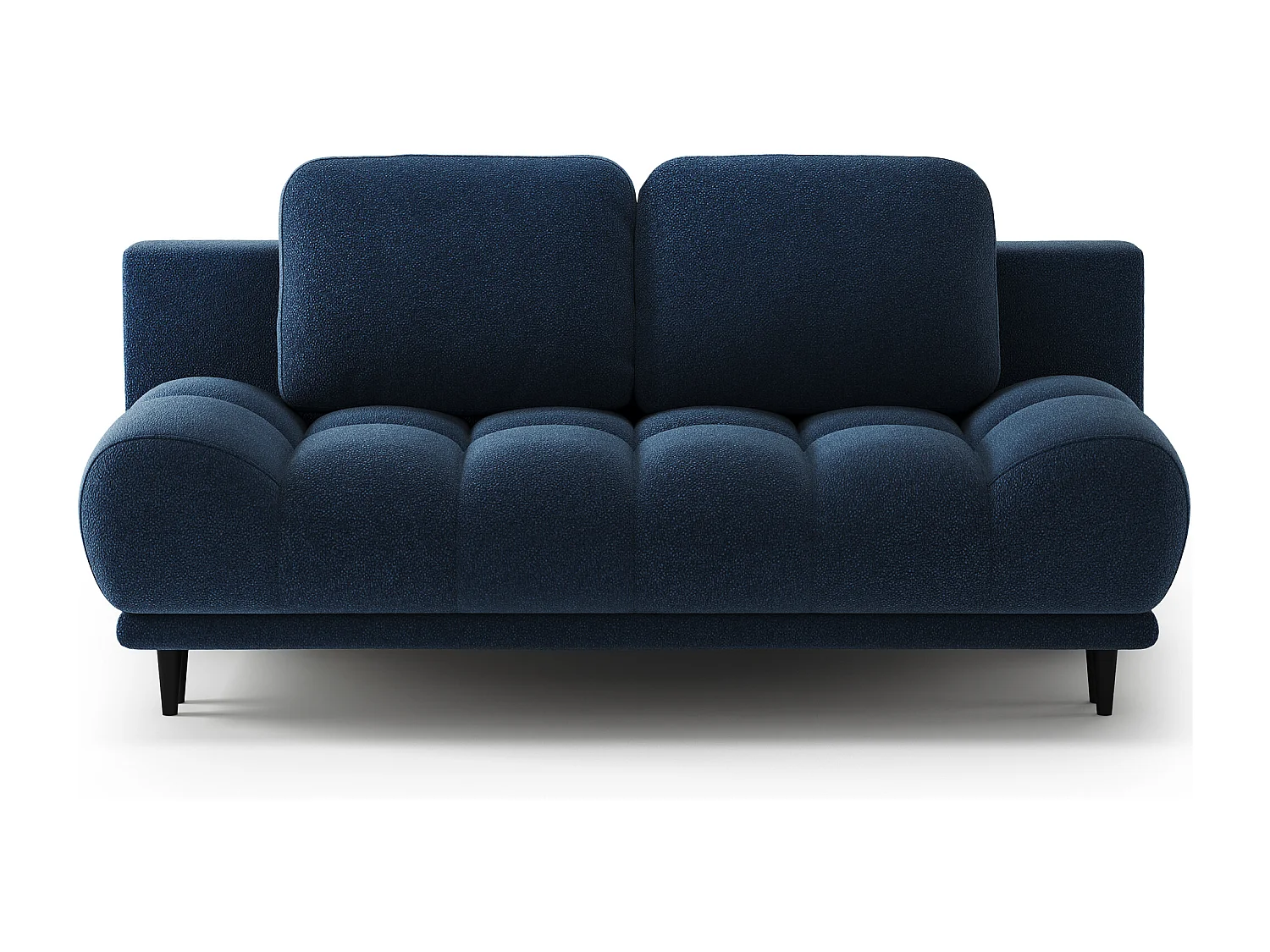 Canapé convertible 2 places NIVIO avec coffre et pieds en bois noir – 210cm-Bleu