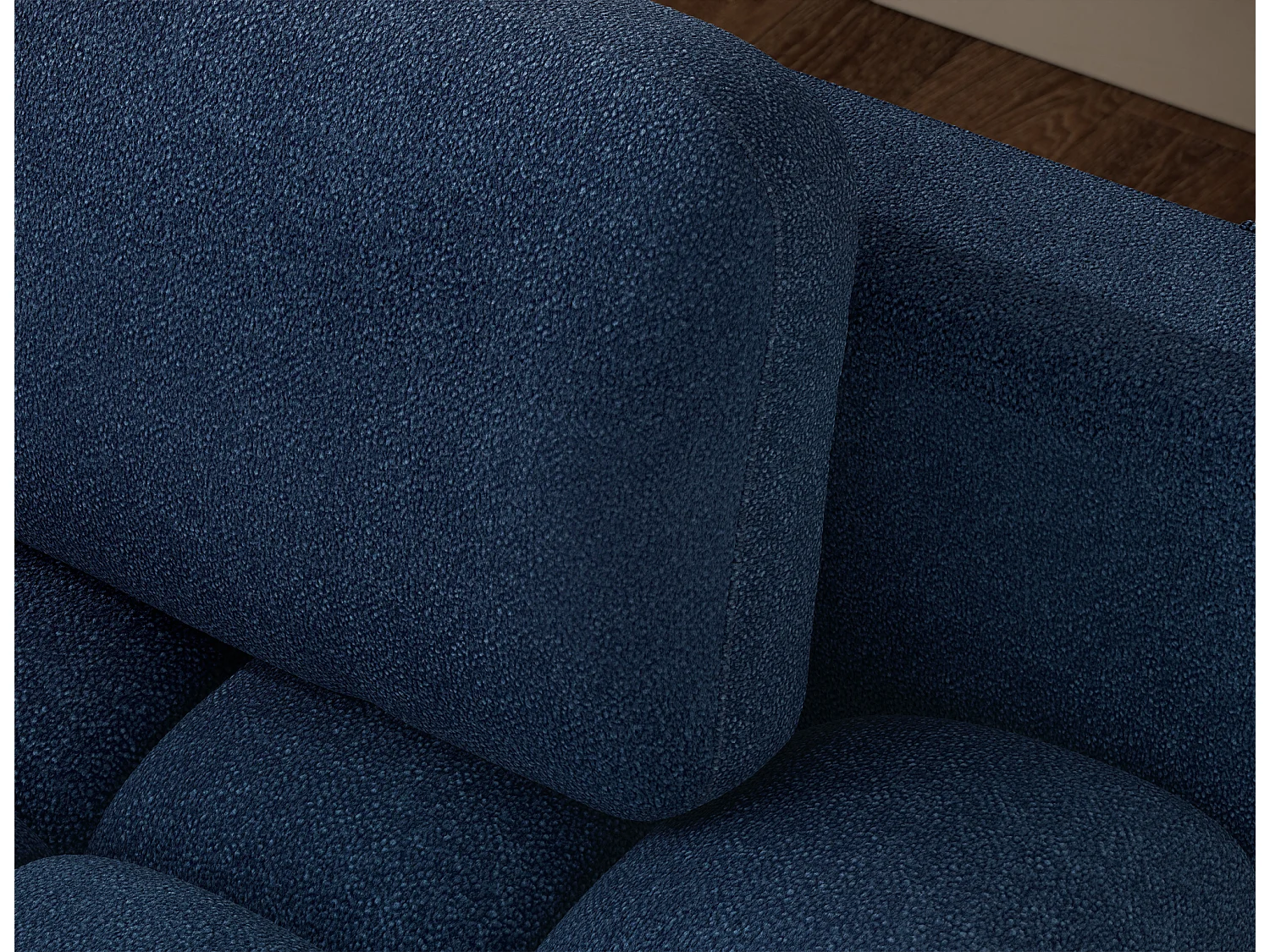 Canapé convertible 2 places NIVIO avec coffre et pieds en bois noir – 210cm-Bleu