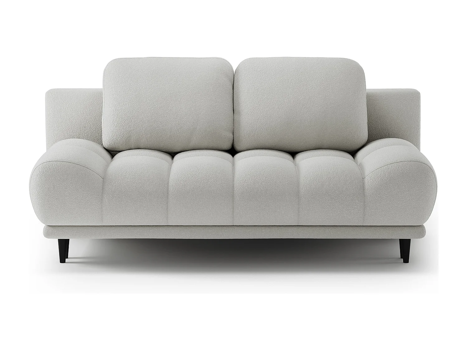 Canapé convertible 2 places NIVIO avec coffre et pieds en bois noir – 210cm-Blanc