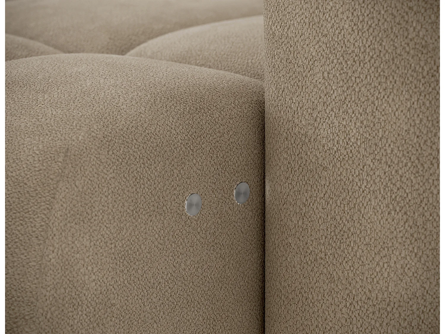 Canapé d’angle convertible 4 places tissu FENKA 288cm – Assise électrique & têtières réglables-Taupe-angle gauche