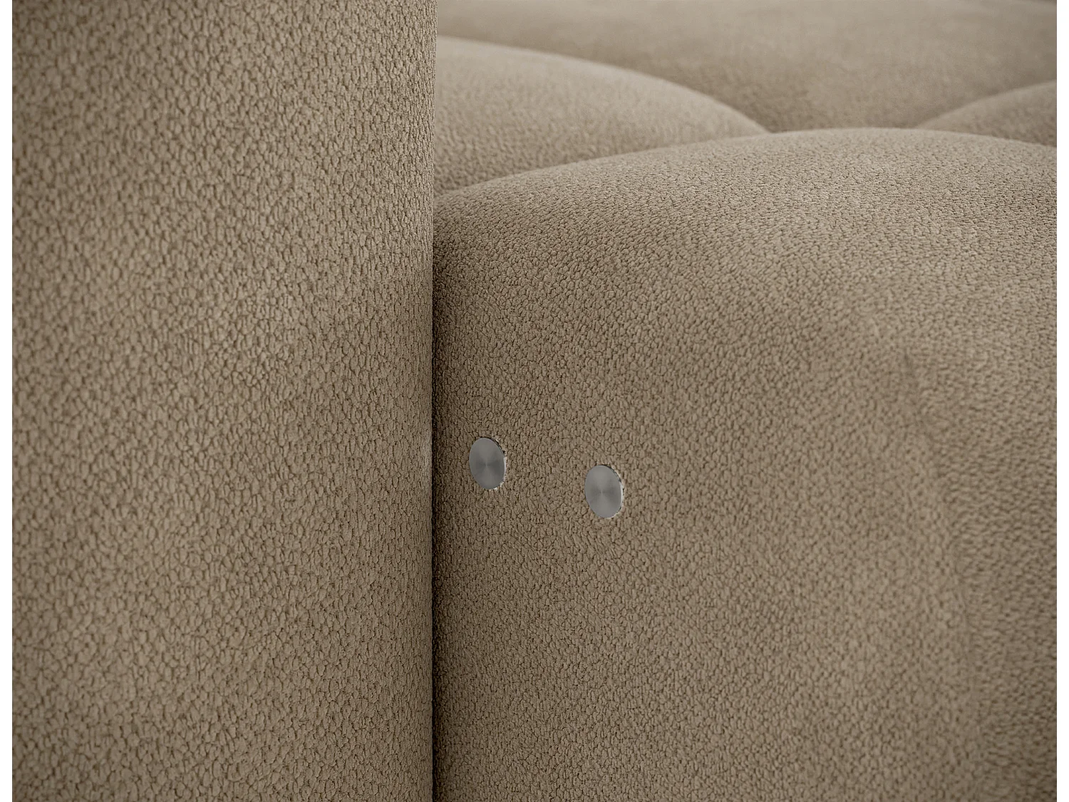 Canapé d’angle convertible 4 places tissu FENKA 288cm – Assise électrique & têtières réglables-Taupe-angle droit