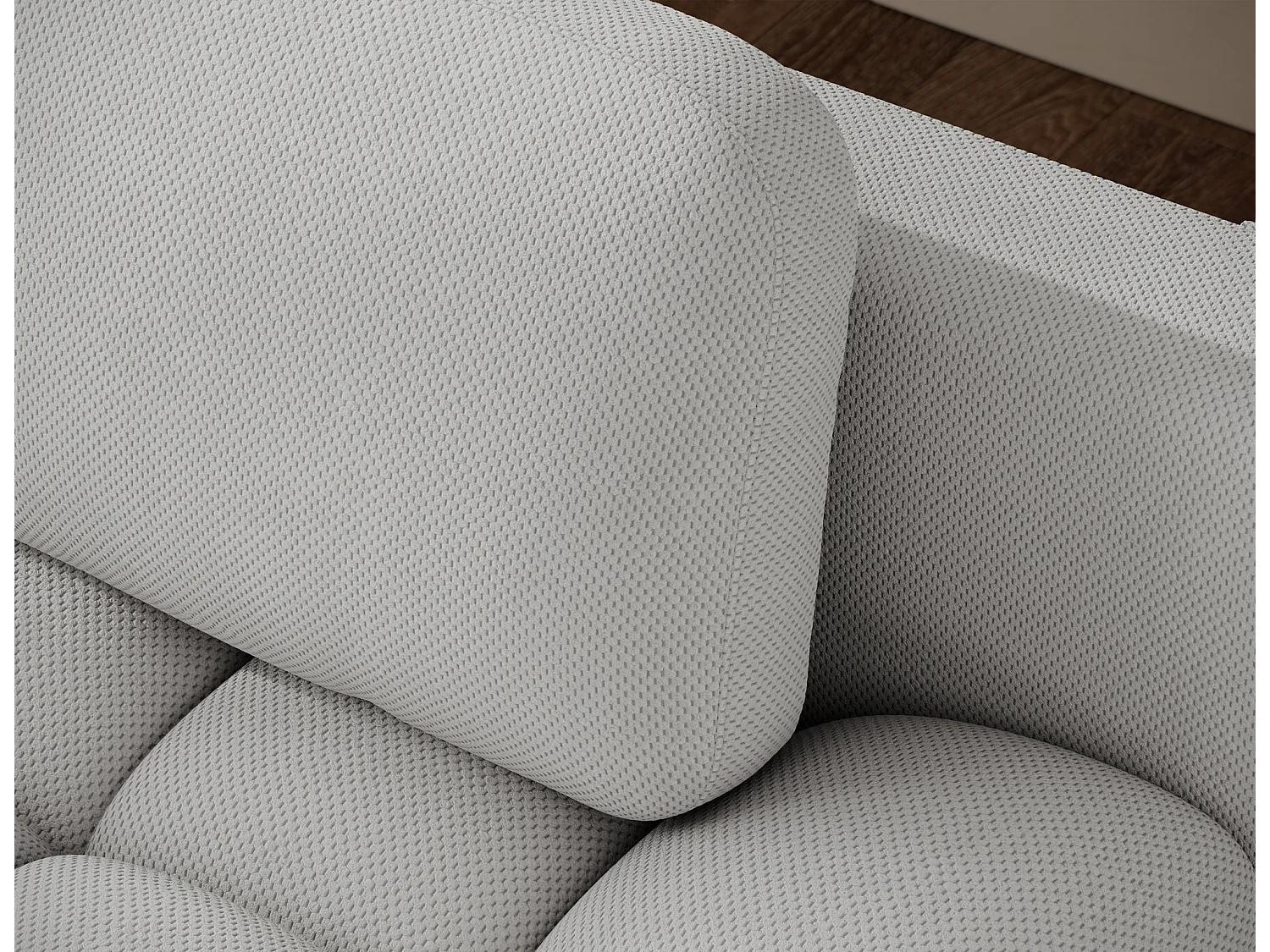 Canapé convertible 2 places NIVIO avec coffre et pieds en bois noir – 210cm-Gris clair