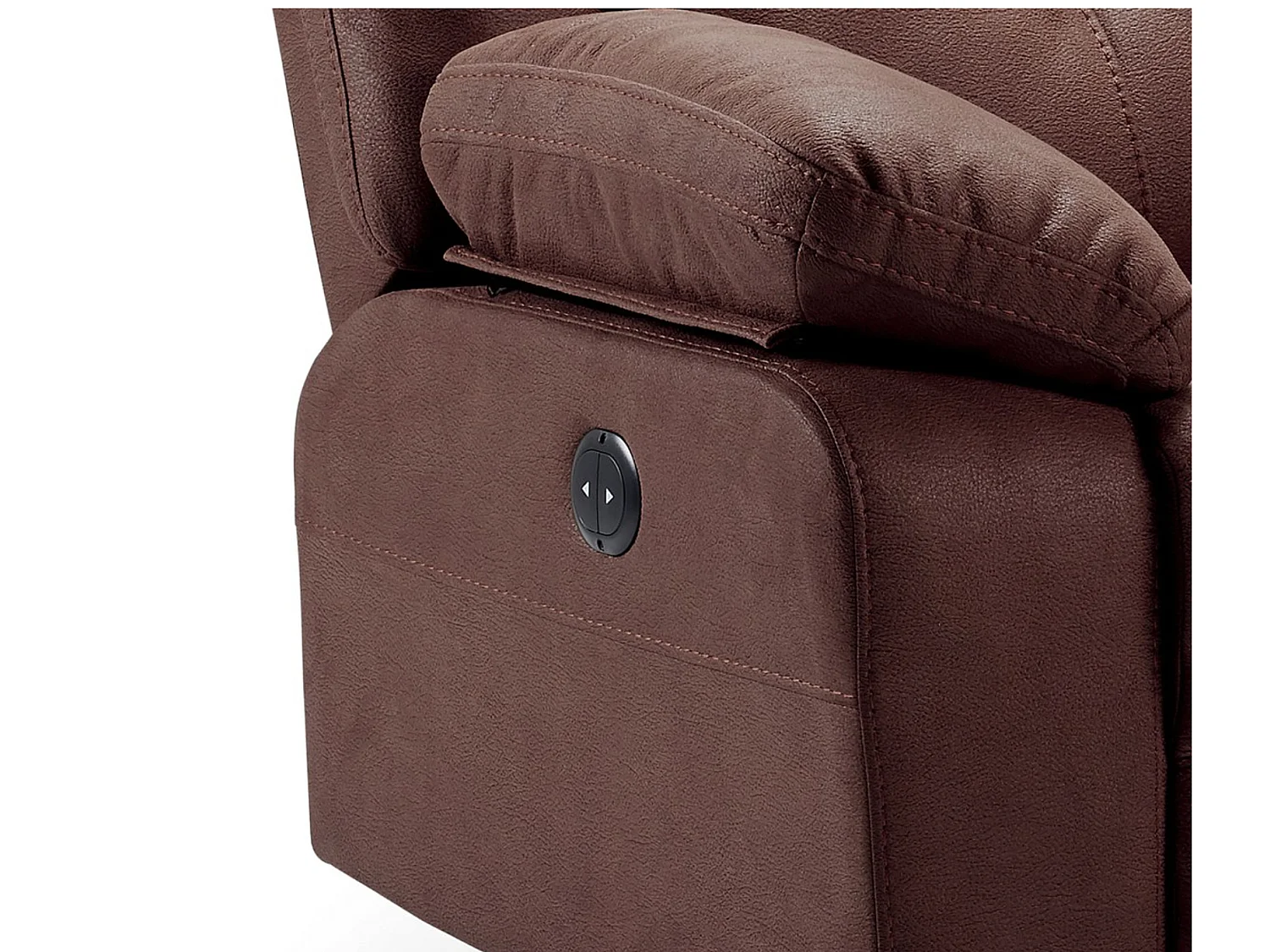 Canapé de relaxation en nubuck Farenza-Marron-Système Manuel-3 places