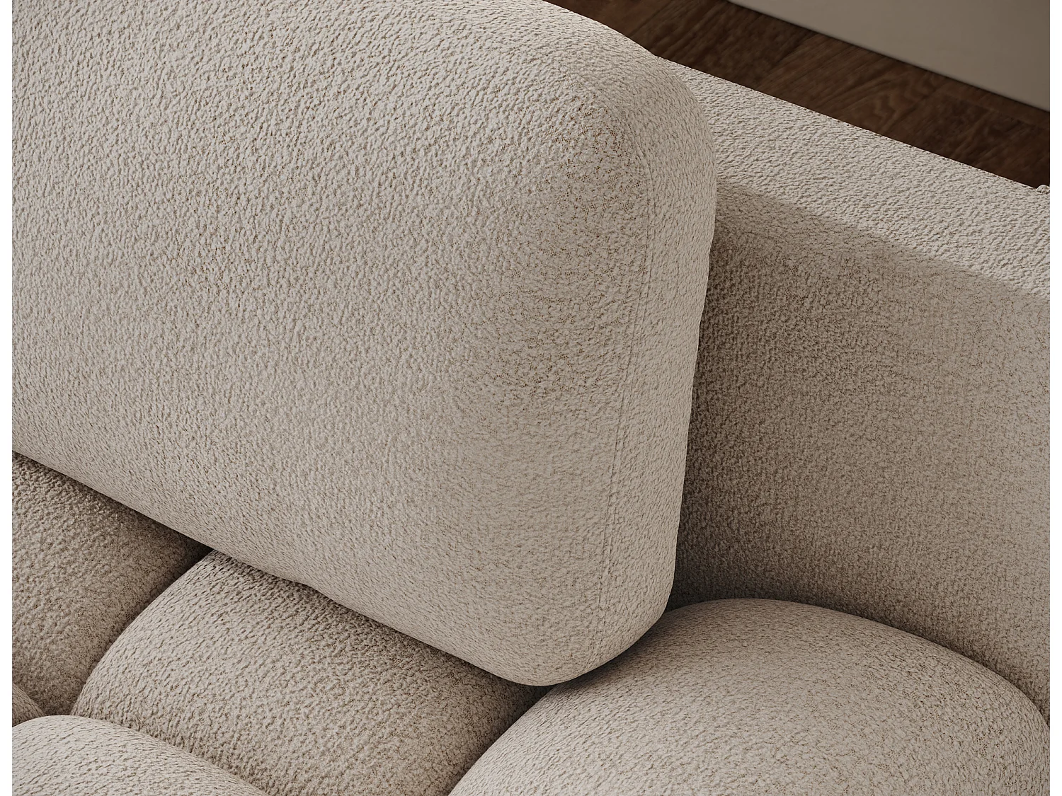 Canapé convertible 2 places NIVIO avec coffre et pieds en bois noir – 210cm-Taupe