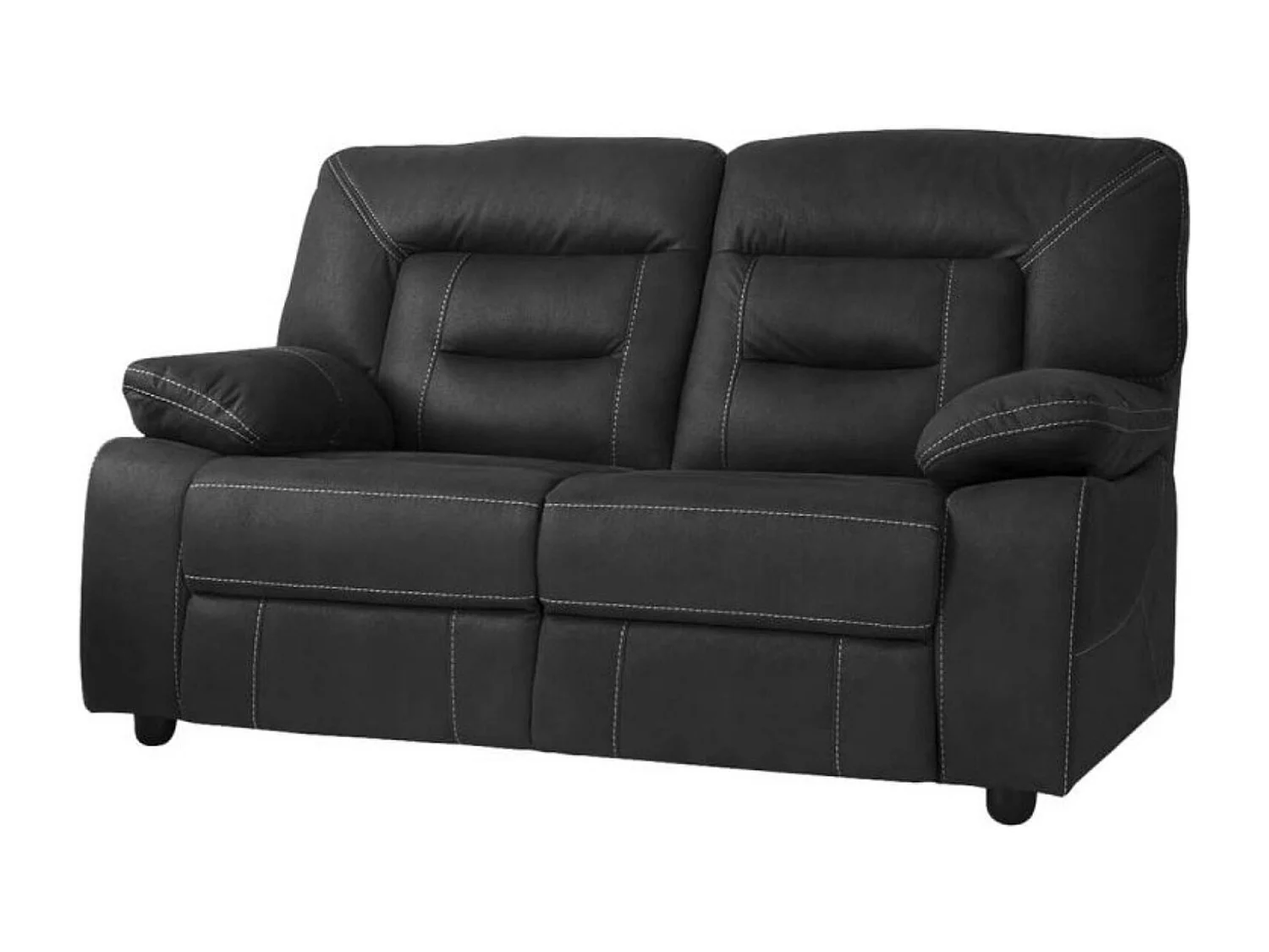 Sofá nubuck reclinable Farenza-Gris oscuro-Sistema Fijo - sin relajante-2 plazas