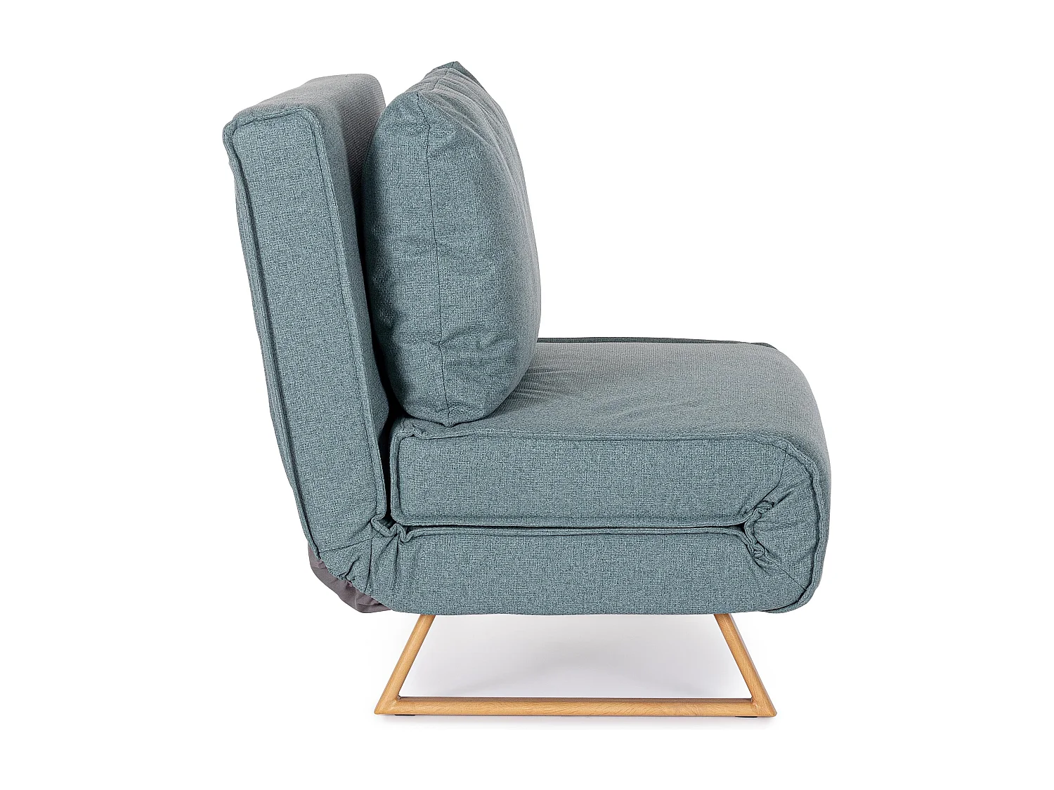 Fauteuil convertible velours côtelé KOLTEN – Élégance scandinave-Bleu