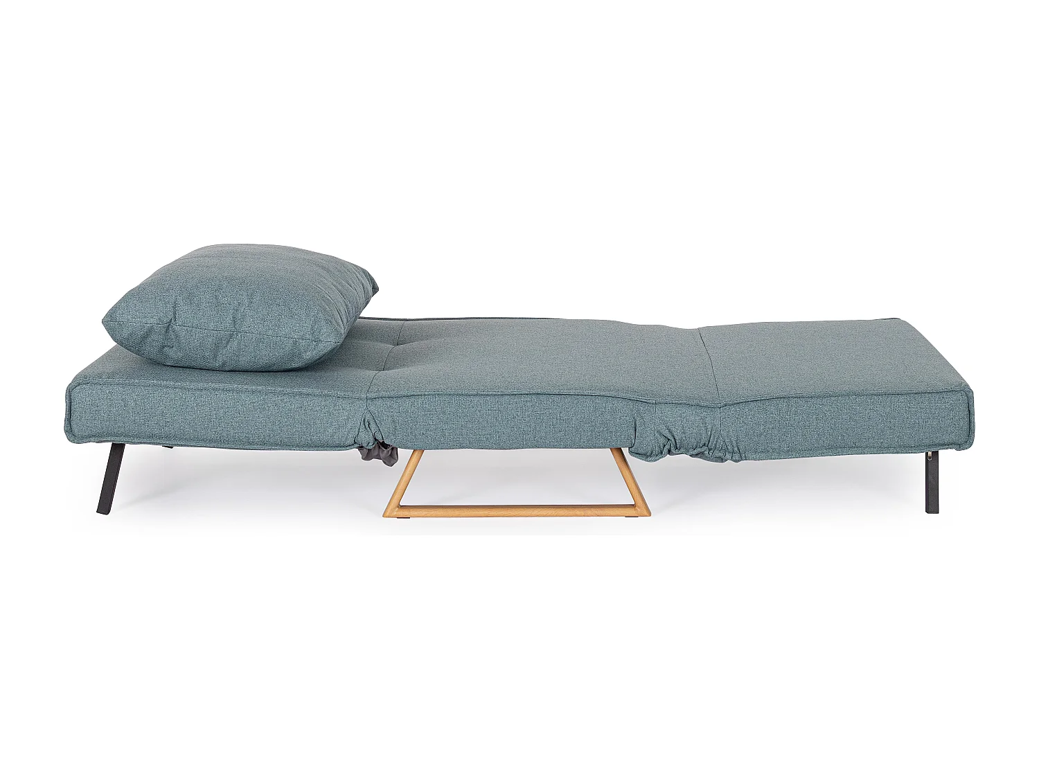 Fauteuil convertible velours côtelé KOLTEN – Élégance scandinave-Bleu